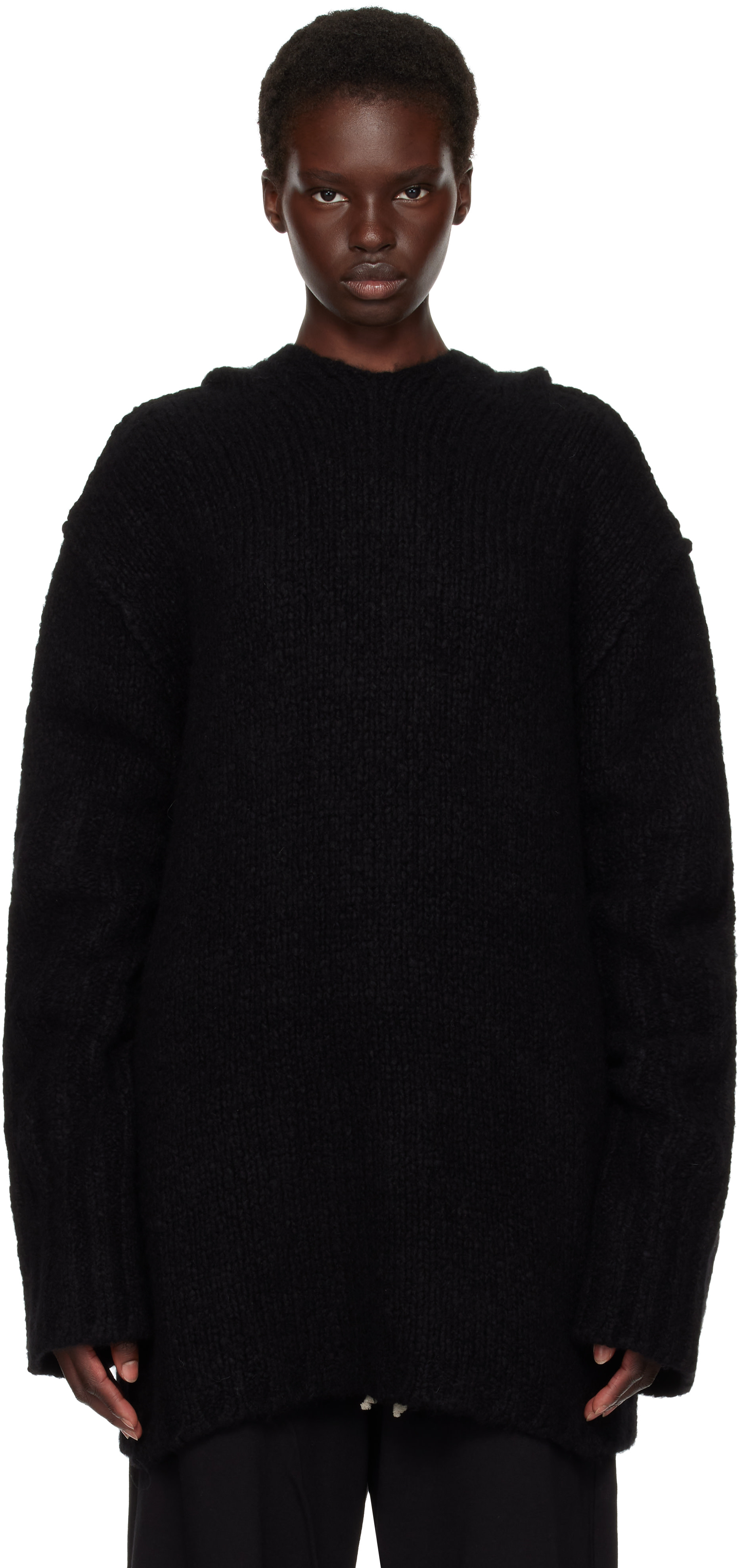 Rick Owens - Pull à capuche surdimensionné noir - Tower