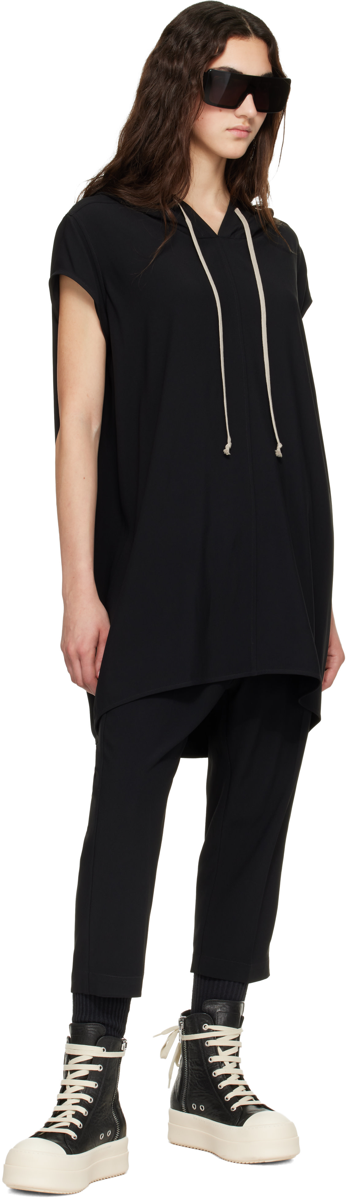 Rick Owens - Pull à capuche noir - Tower