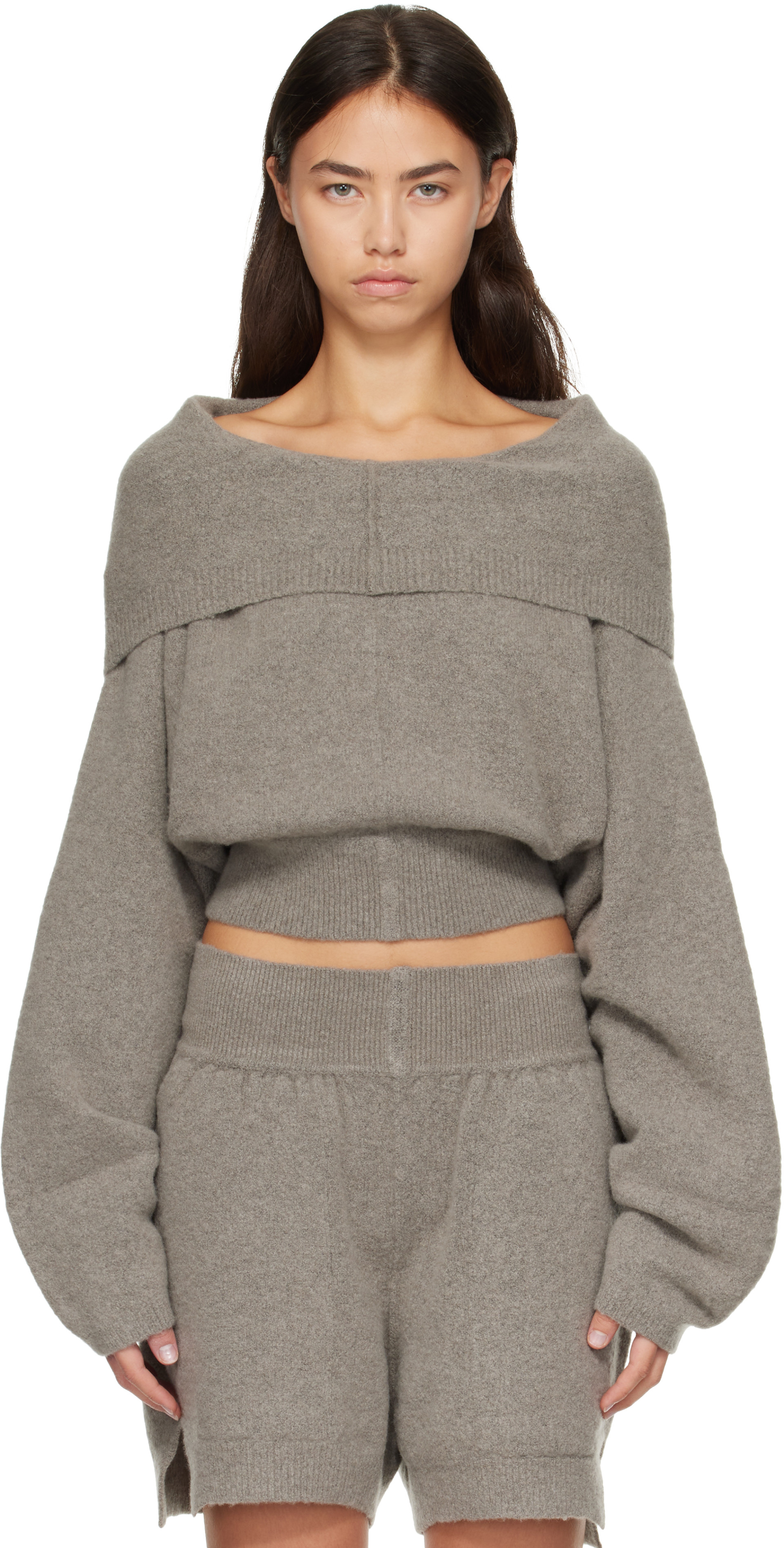 Rick Owens - Pull à capuche gris - Tower