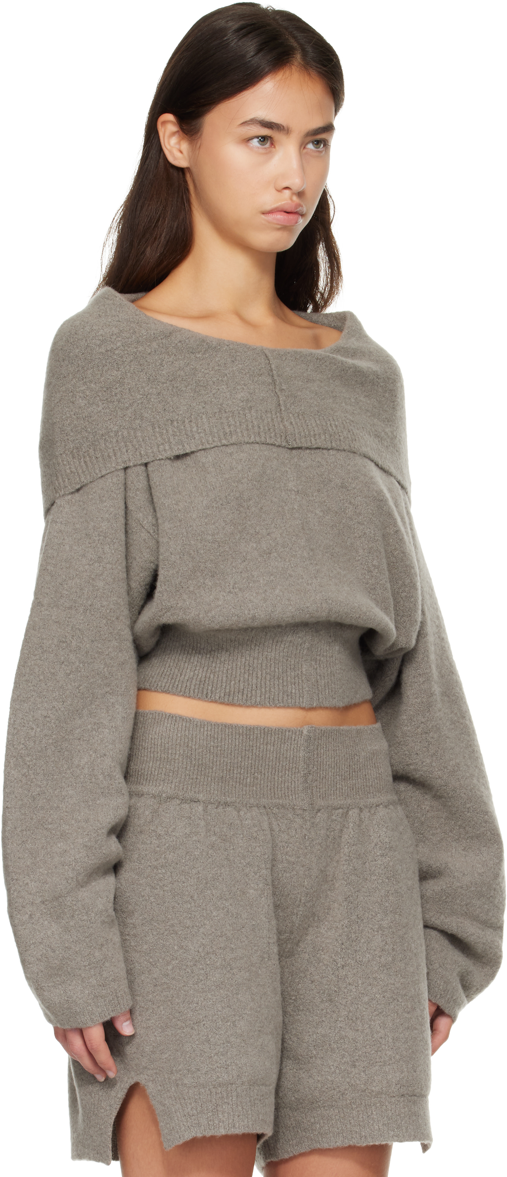 Rick Owens - Pull à capuche gris - Tower