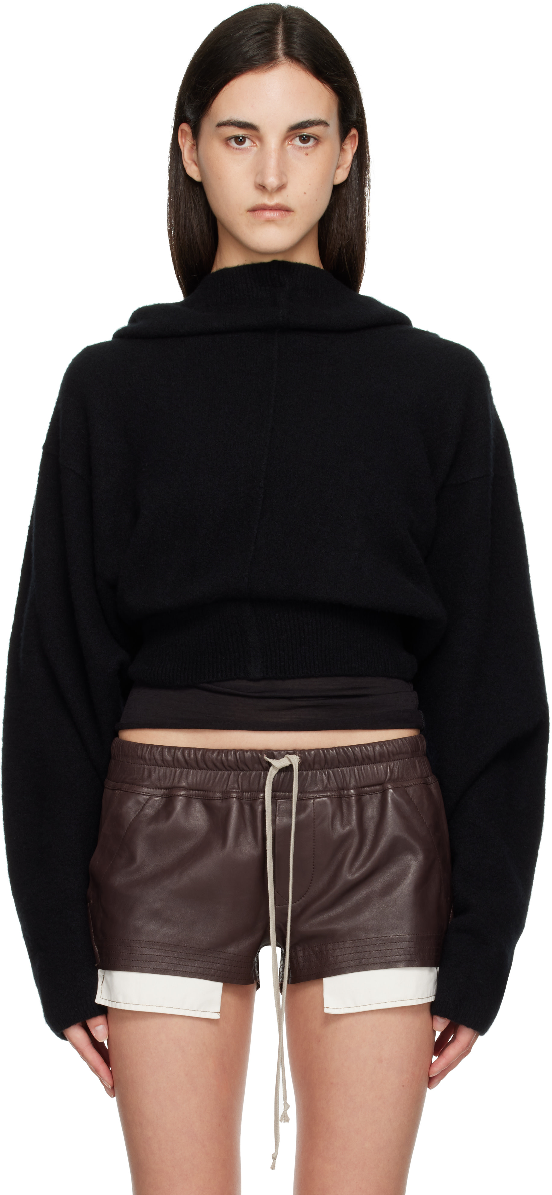 Rick Owens - Pull à capuche noir - Tower