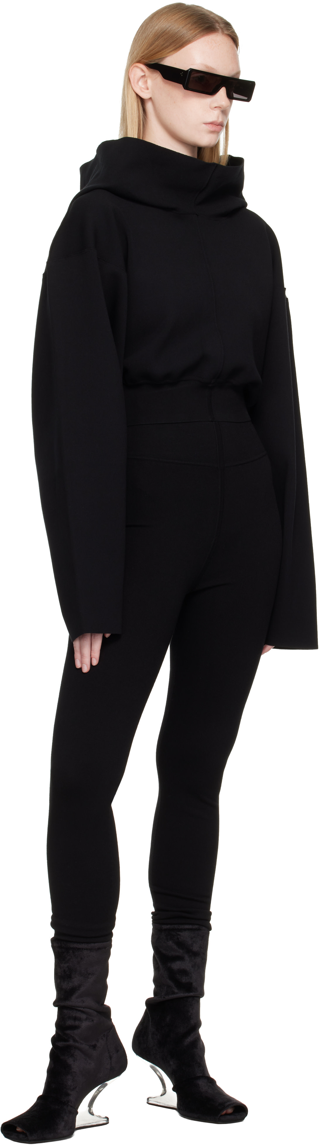 Rick Owens - Pull à capuche noir - Tower