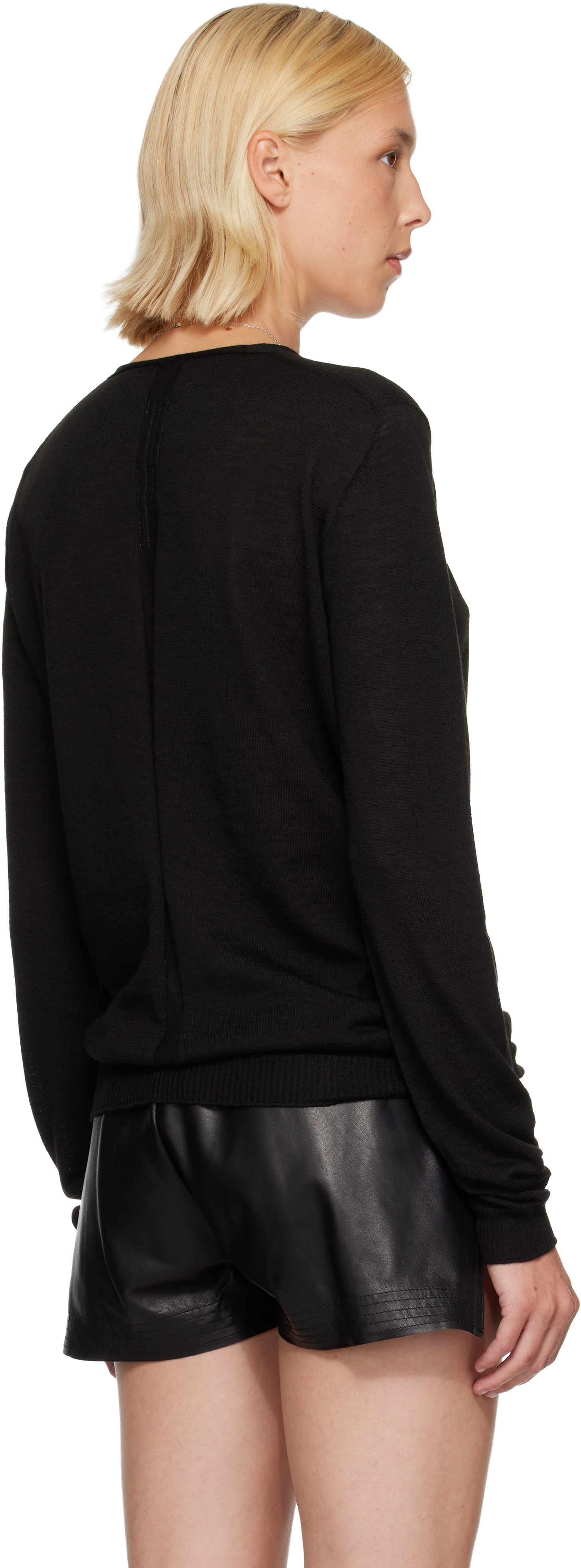 Rick Owens - Pull noir à col en V plongeant - Tower