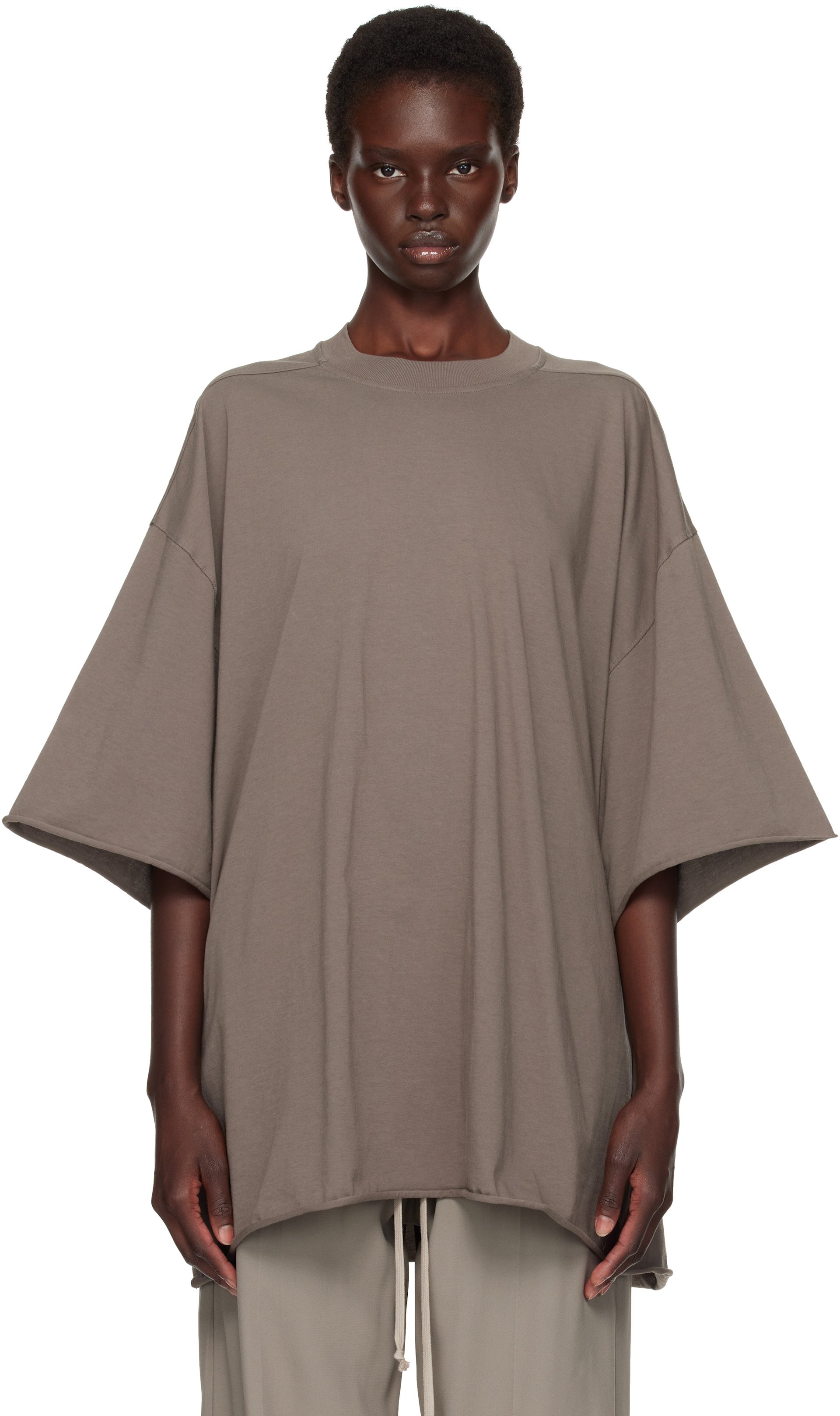 Rick Owens: Gray Tower Tommy T-shirt | SSENSE
