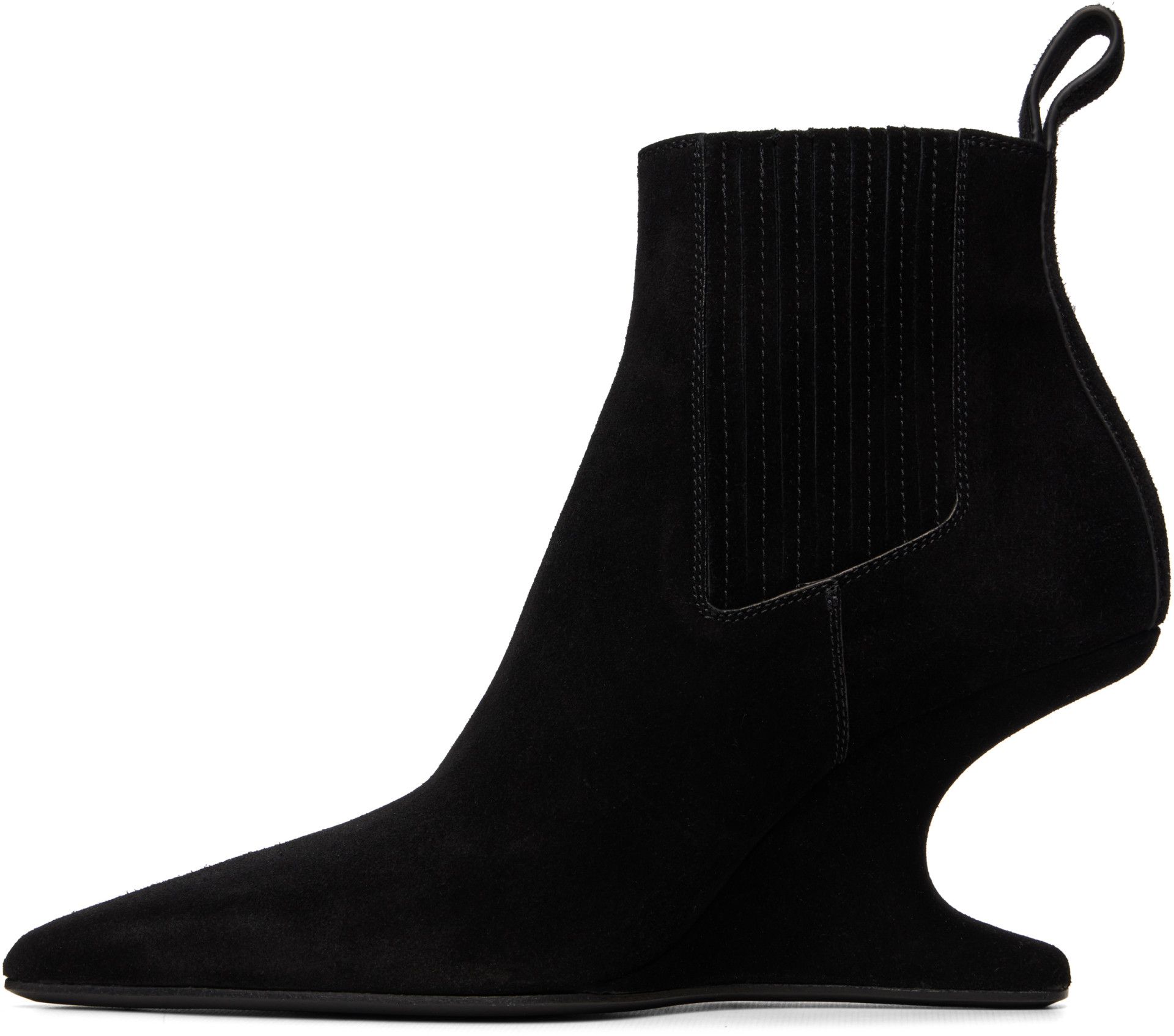 Rick Owens - 블랙 타워 캔틸레버 8 샤프 앵클 부츠