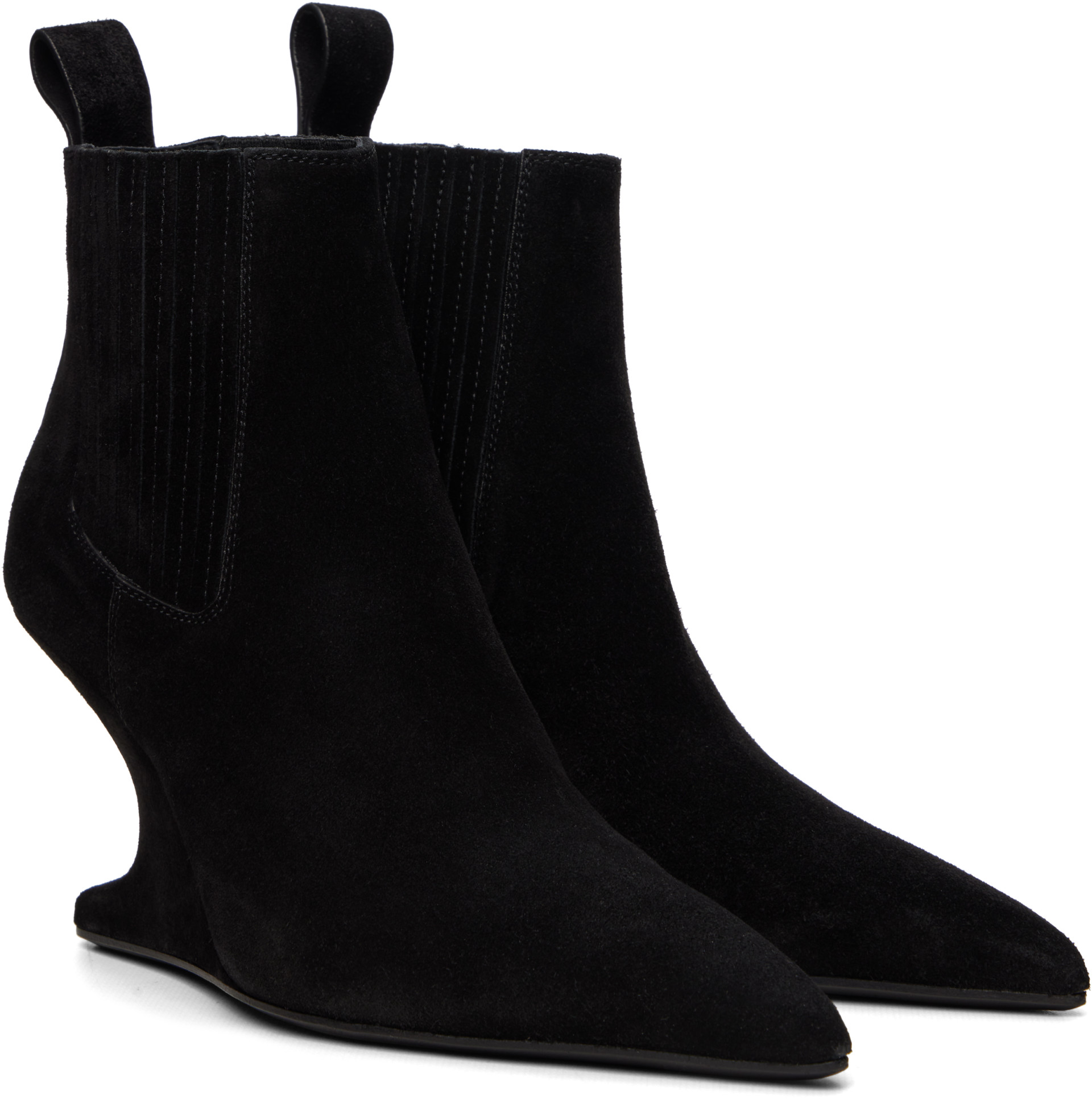 Rick Owens - 블랙 타워 캔틸레버 8 샤프 앵클 부츠