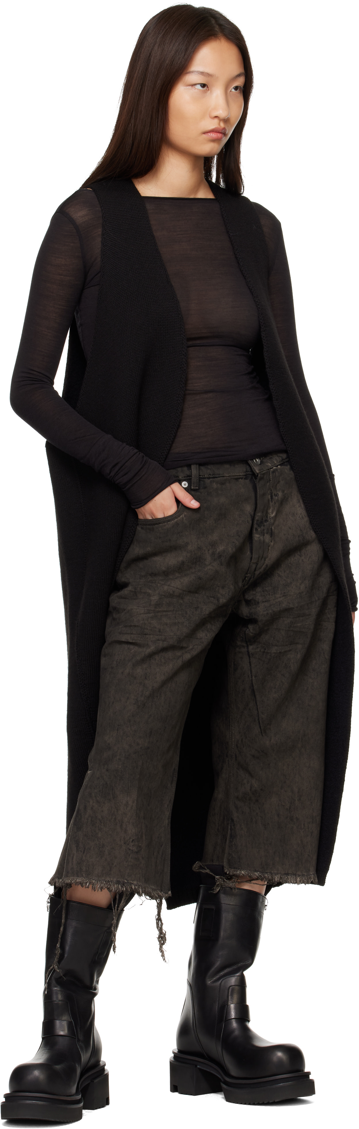 Rick Owens - Bottes noires à semelle Bogun - Tower