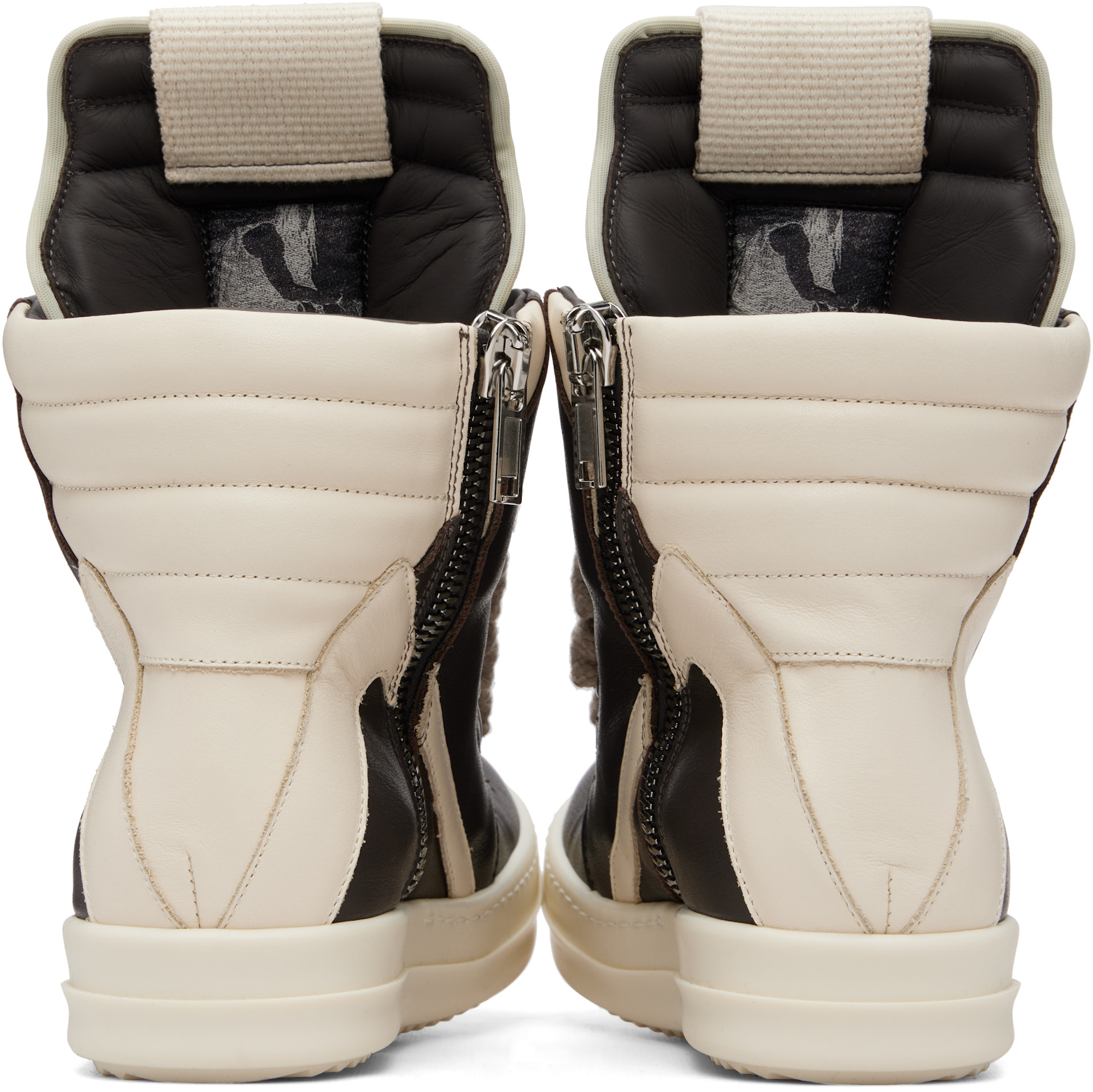 Rick Owens: Brown Temple Jumbolace Geobasket Sneakers | SSENSE