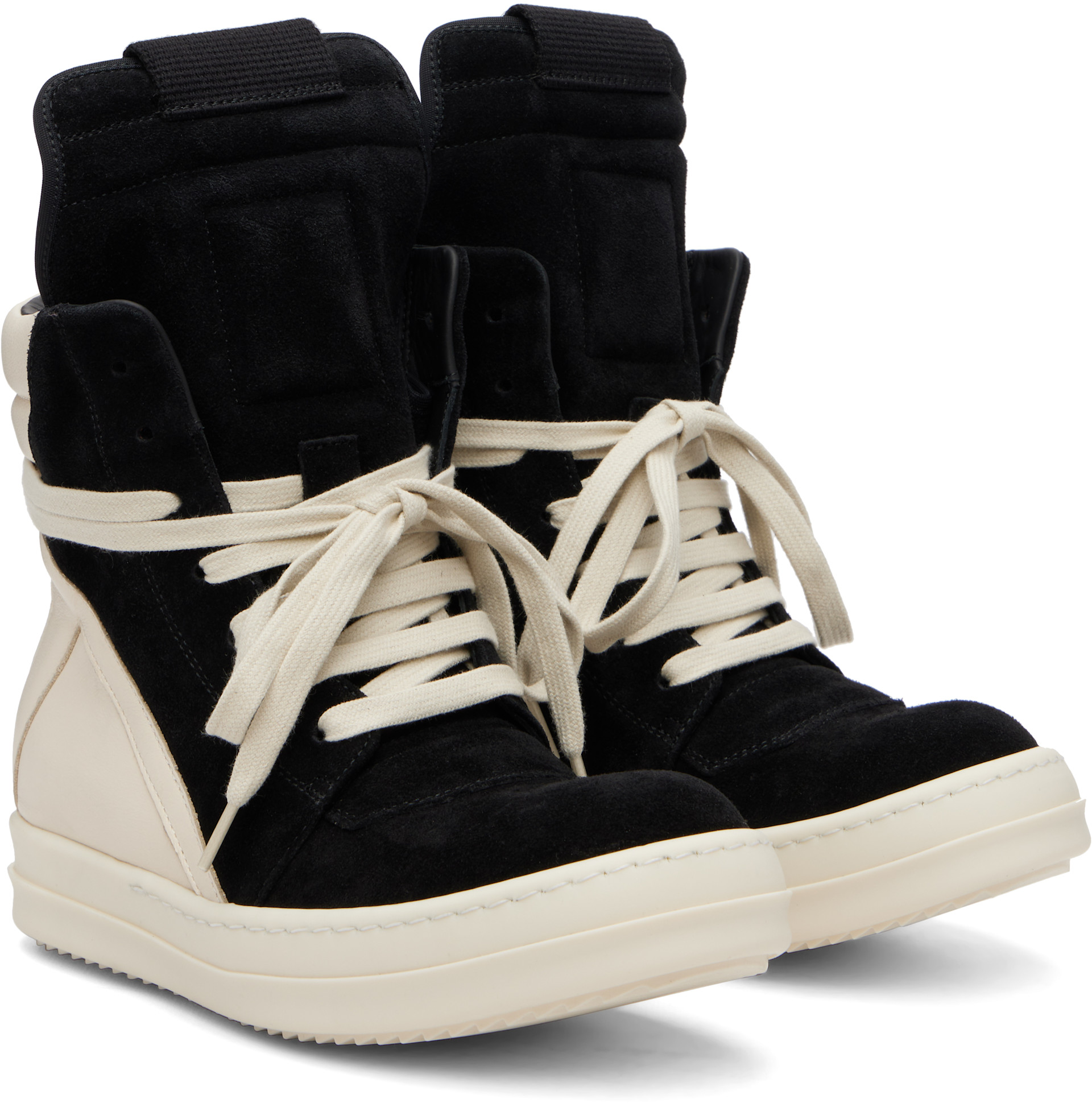 Rick Owens: Black Tower Geobasket Sneakers | SSENSE Canada