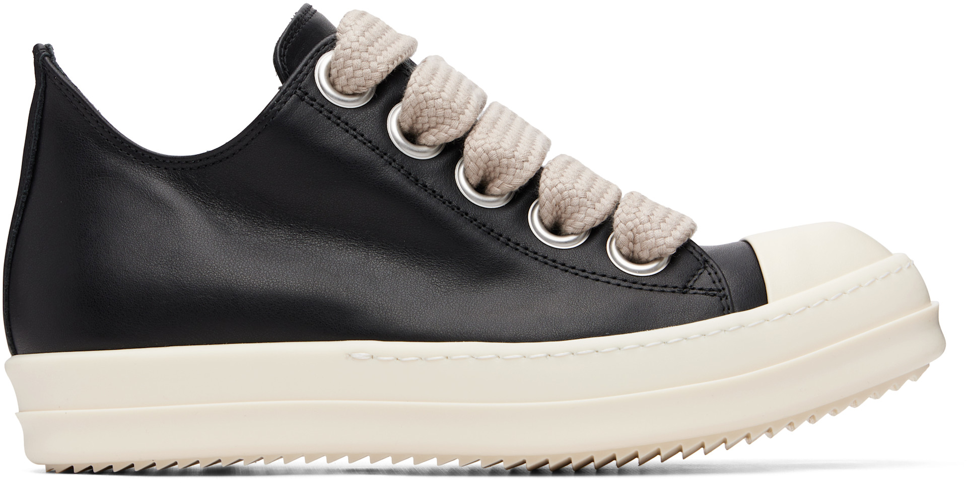 Rick Owens: Black Tower Jumbolaced Low Sneaks Sneakers | SSENSE