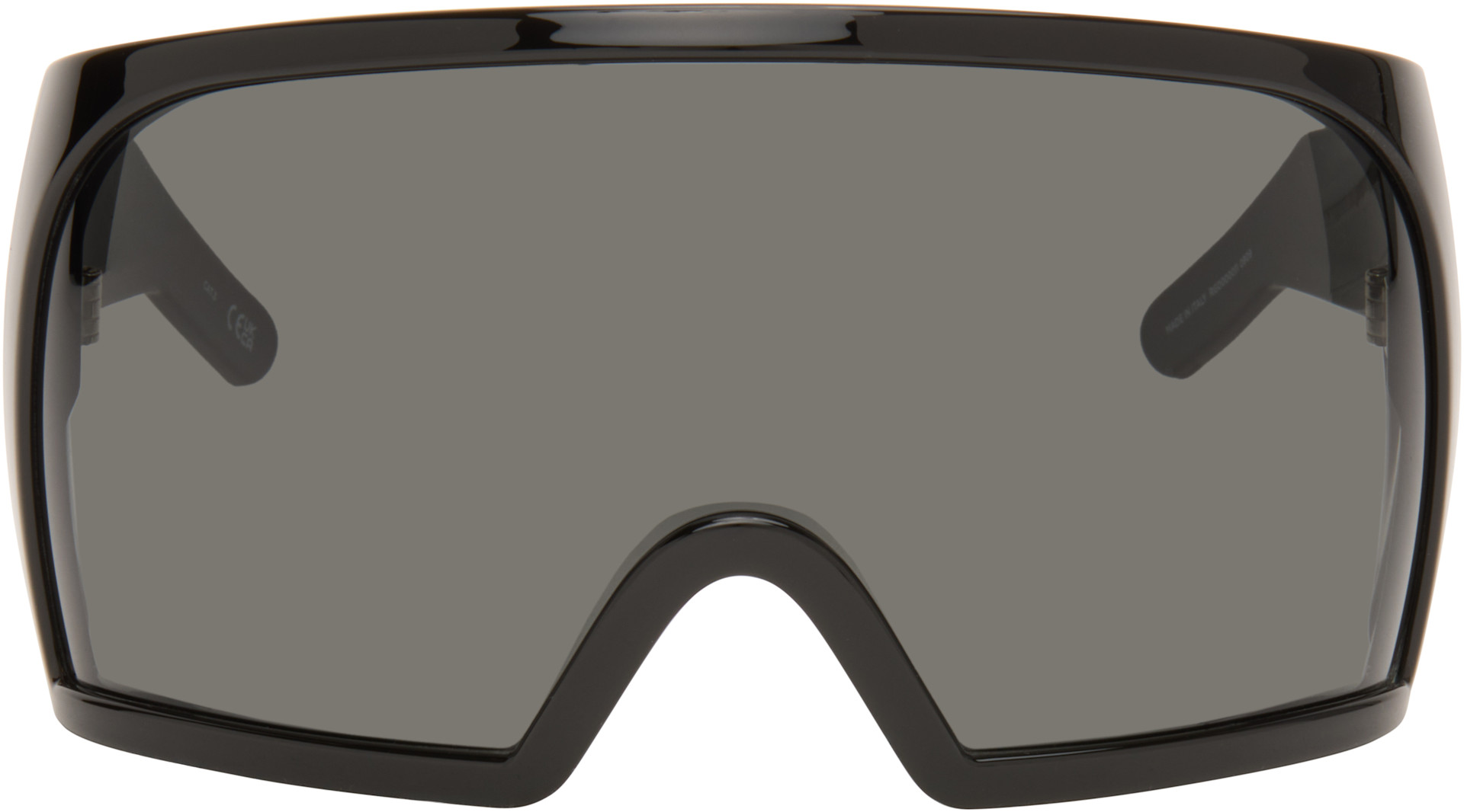 Rick Owens KRIESTER サングラス Rick Owens: Black Kriester Shiny Sunglasses | SSENSE