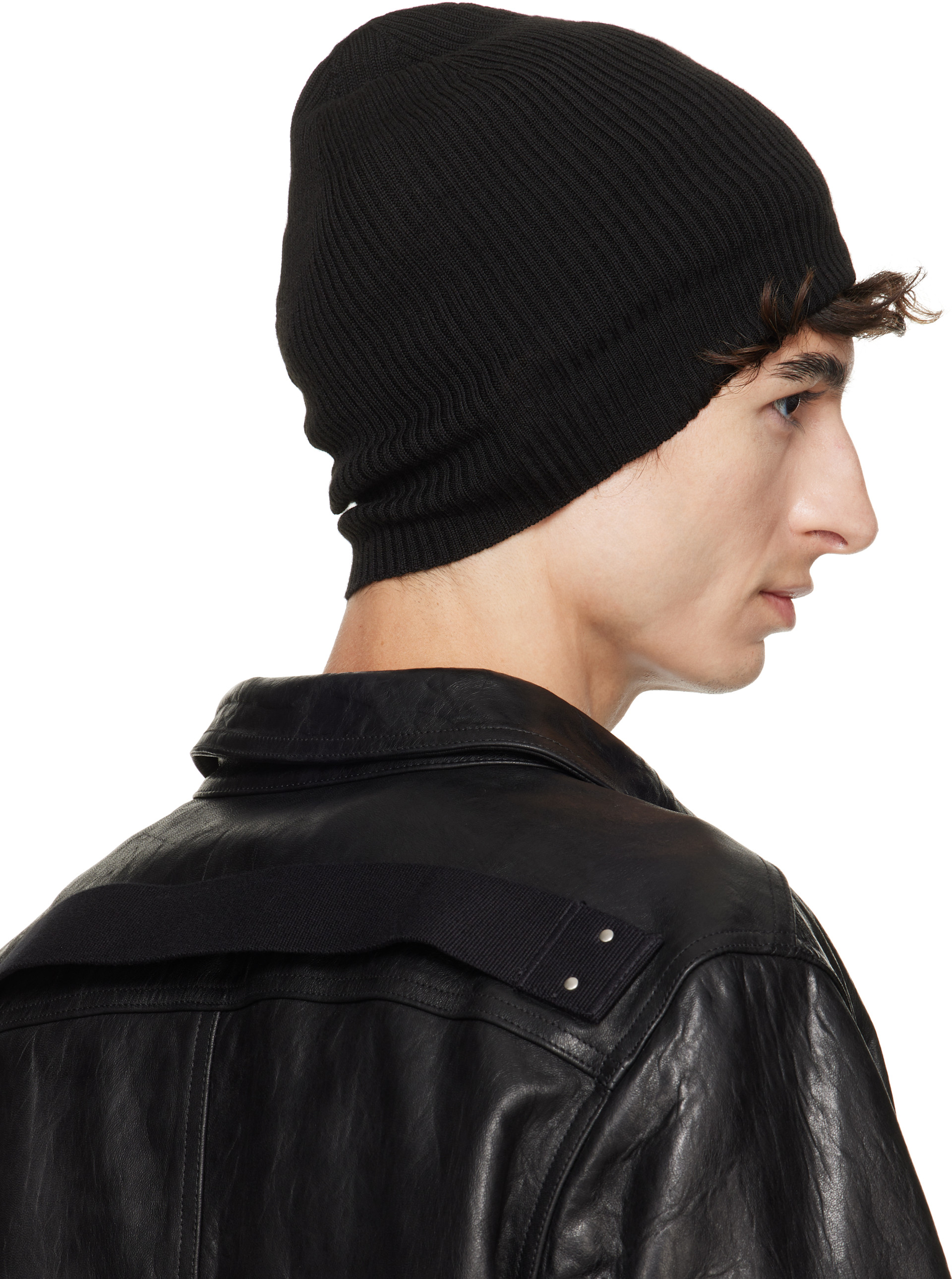 Rick Owens - ブラック Tower リブ ビーニー