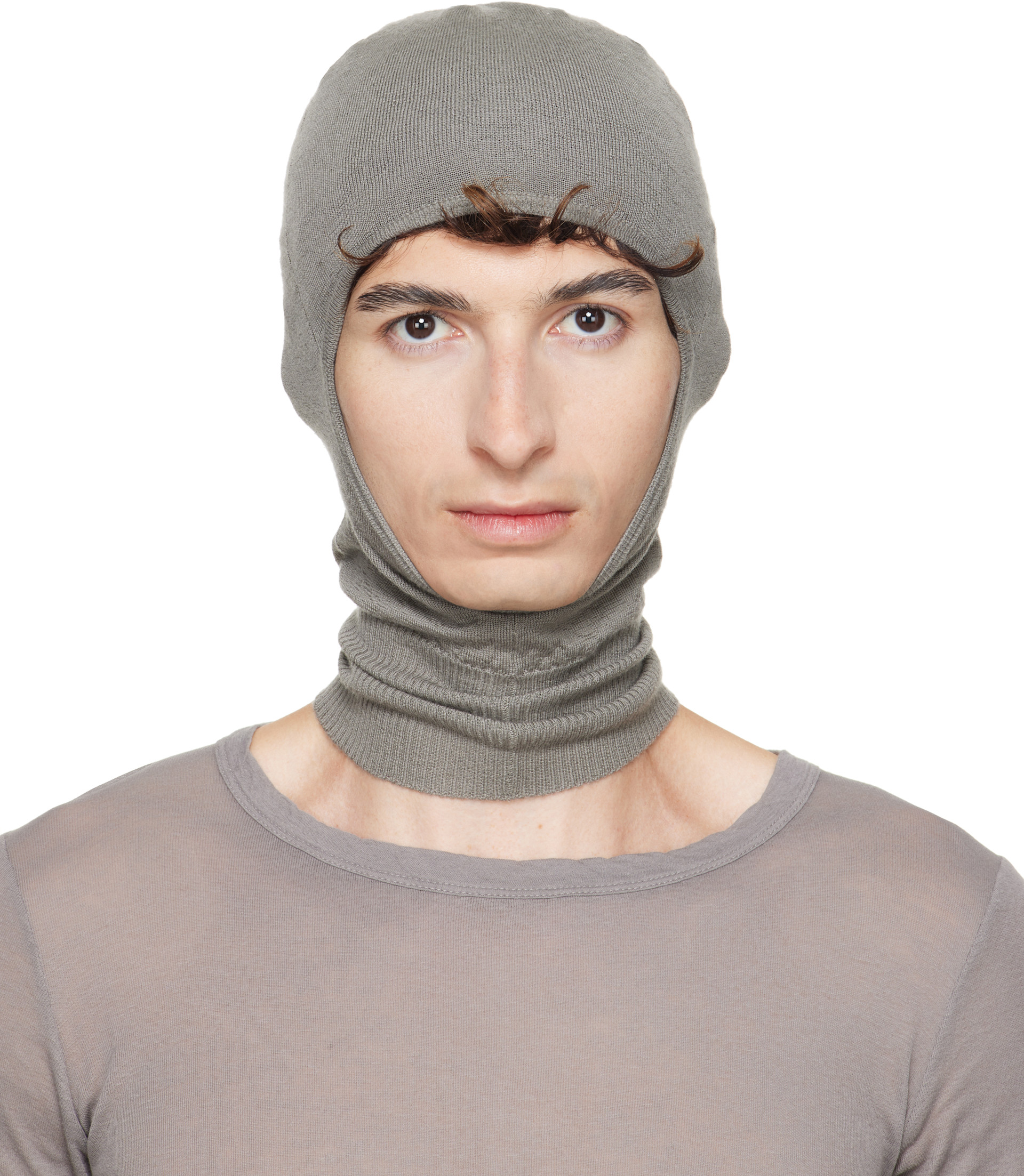 Rick Owens: Taupe Tower Skull Balaclava | SSENSE