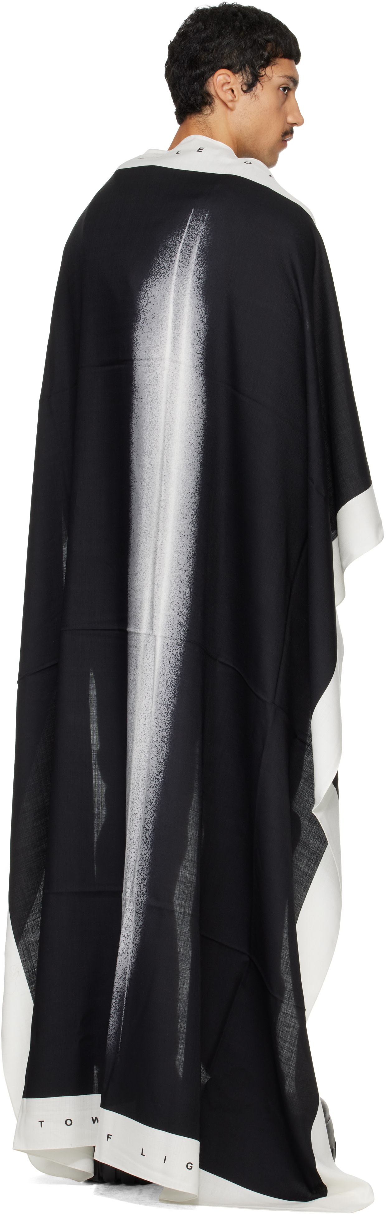 Rick Owens: Black Tower Flag 133X168 Scarf | SSENSE