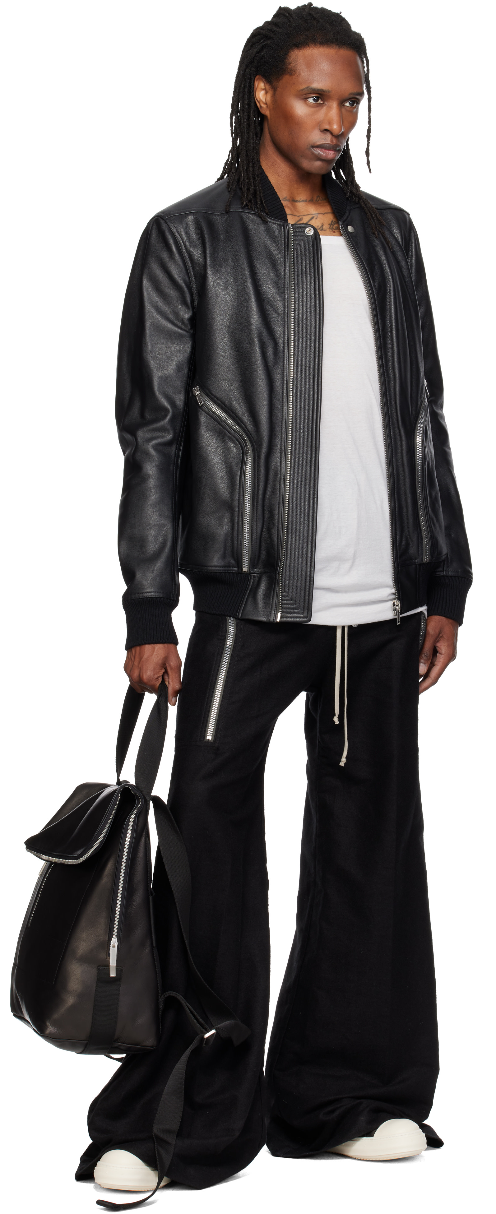 Rick Owens - Sac à dos cargo noir - Tower