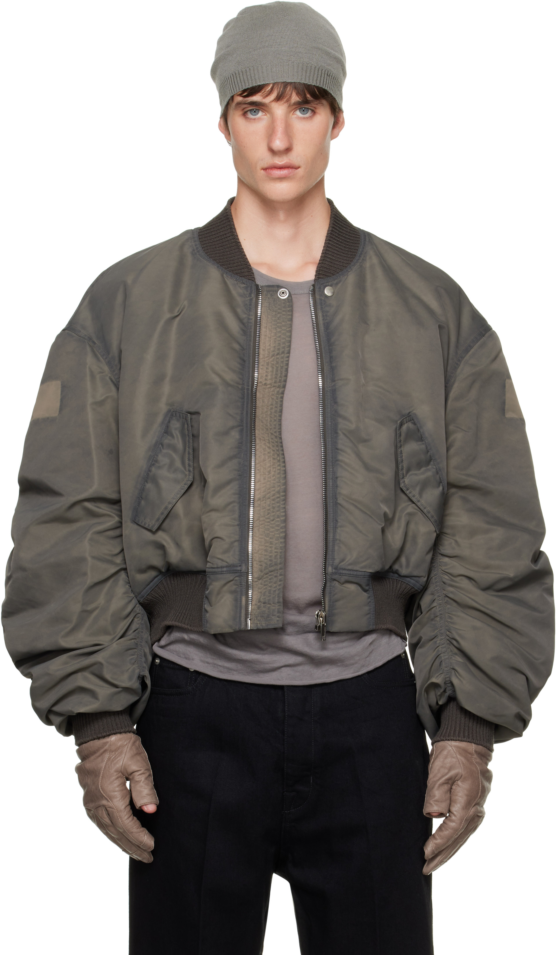 Rick Owens - Gray Tower Secchia Flight Jacket