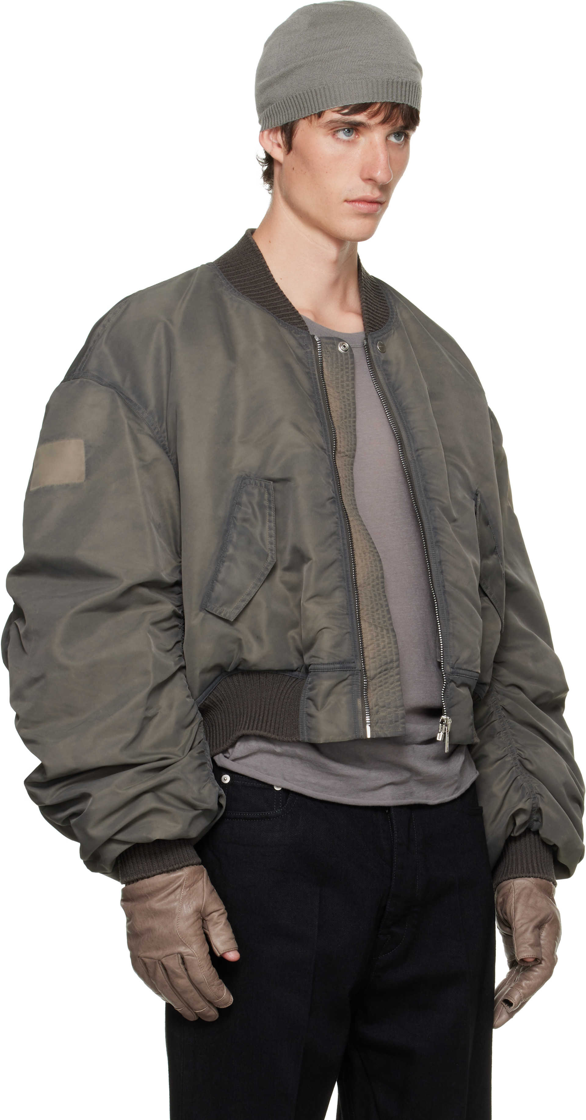 Rick Owens - Gray Tower Secchia Flight Jacket