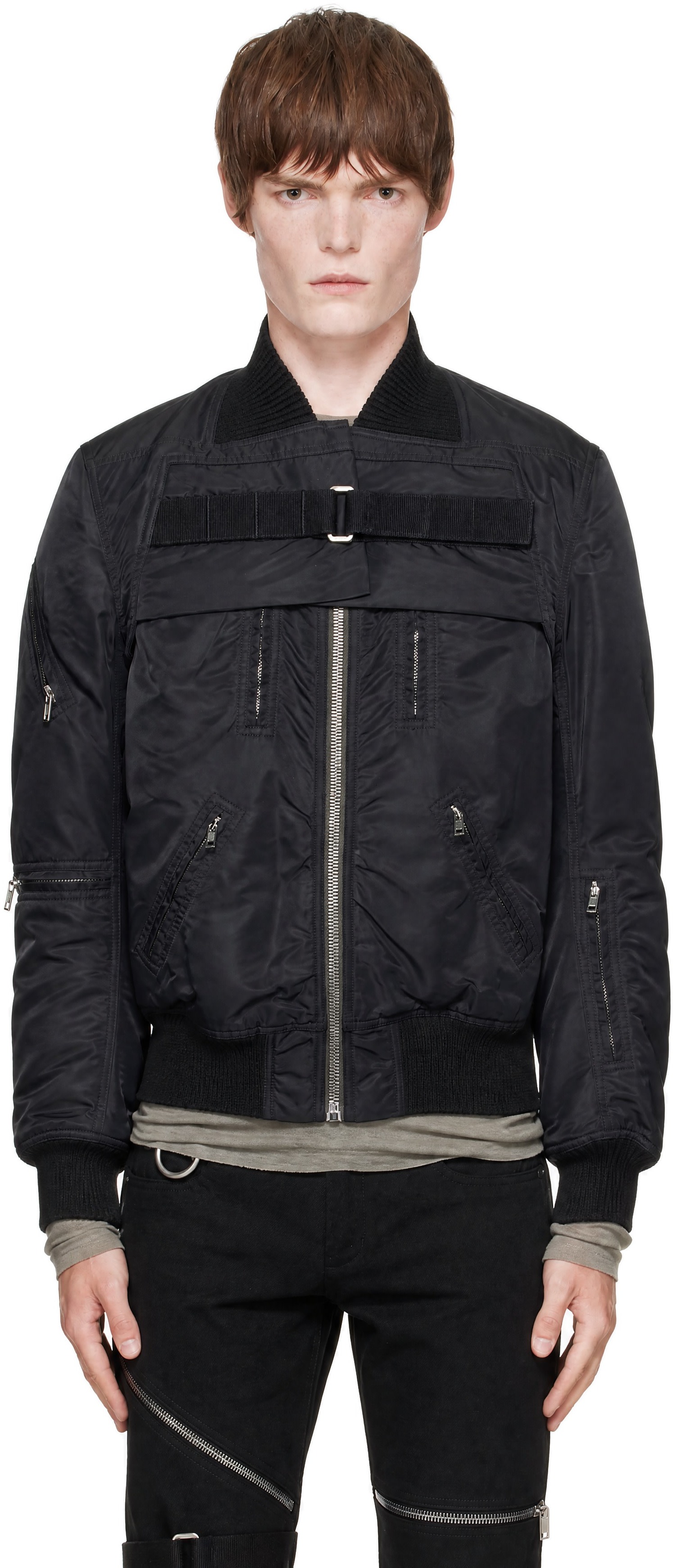 Rick Owens - Black Tower 2 Piece Flight Bomber Jacket