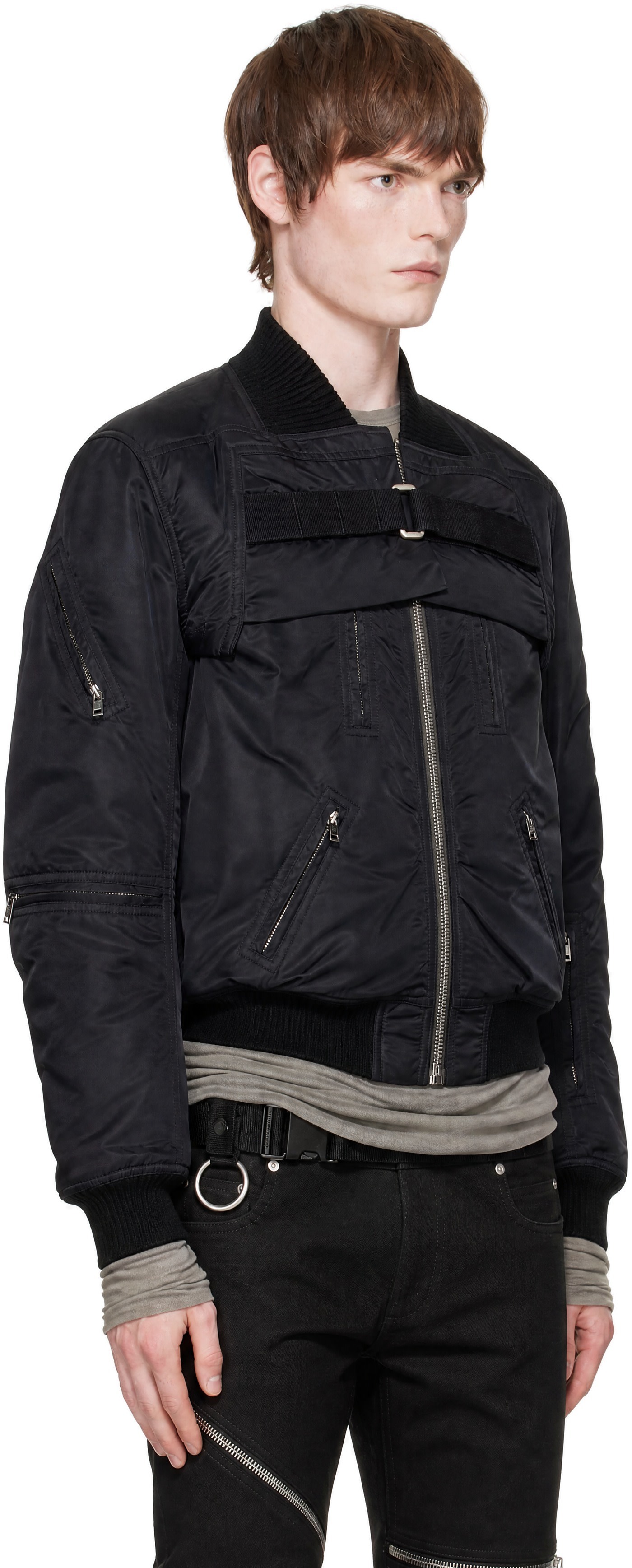 Rick Owens - Black Tower 2 Piece Flight Bomber Jacket