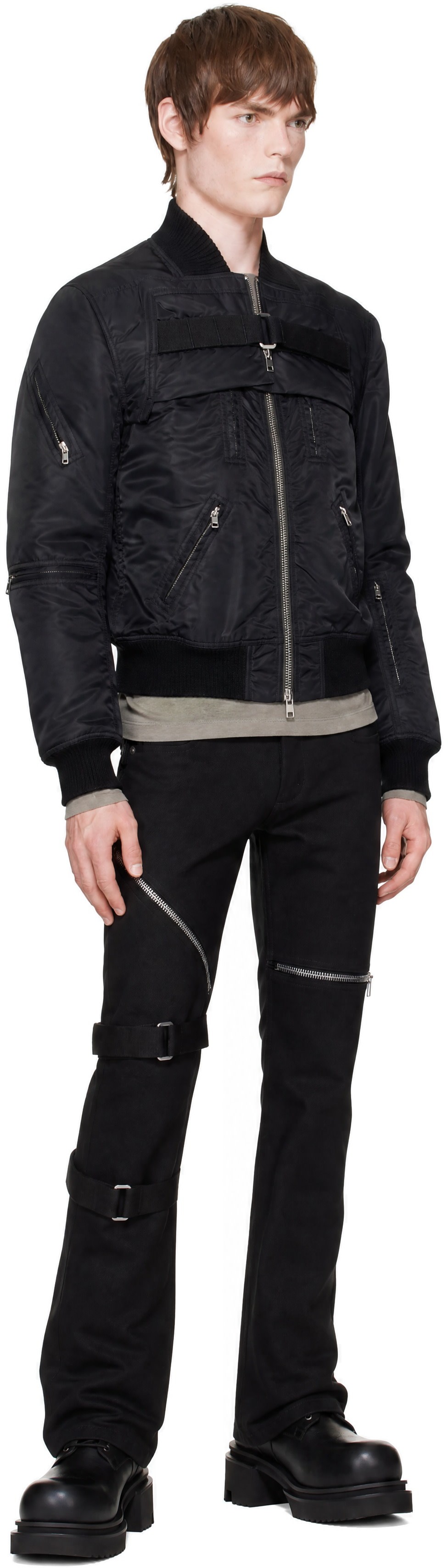 Rick Owens - Black Tower 2 Piece Flight Bomber Jacket