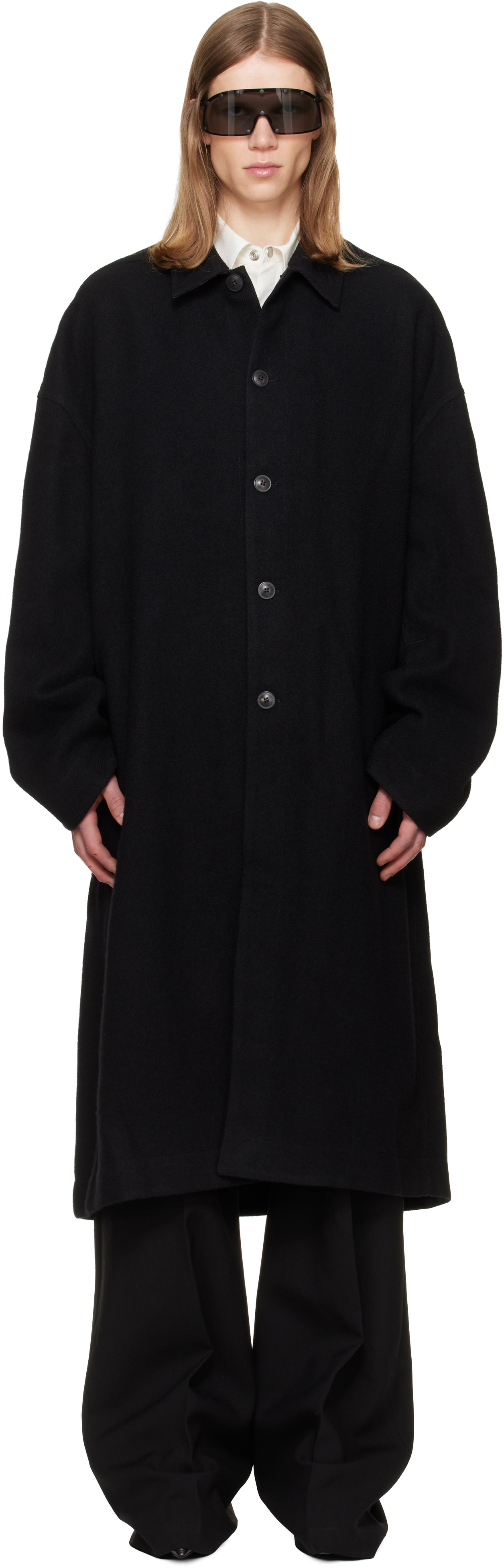 Rick Owens - Black Tower Buttoned Brad Coat