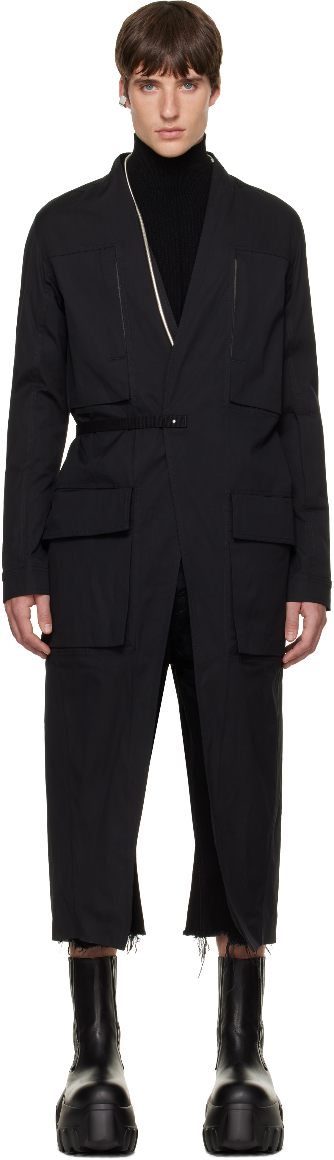 Rick Owens - Black Tower Lab Coat