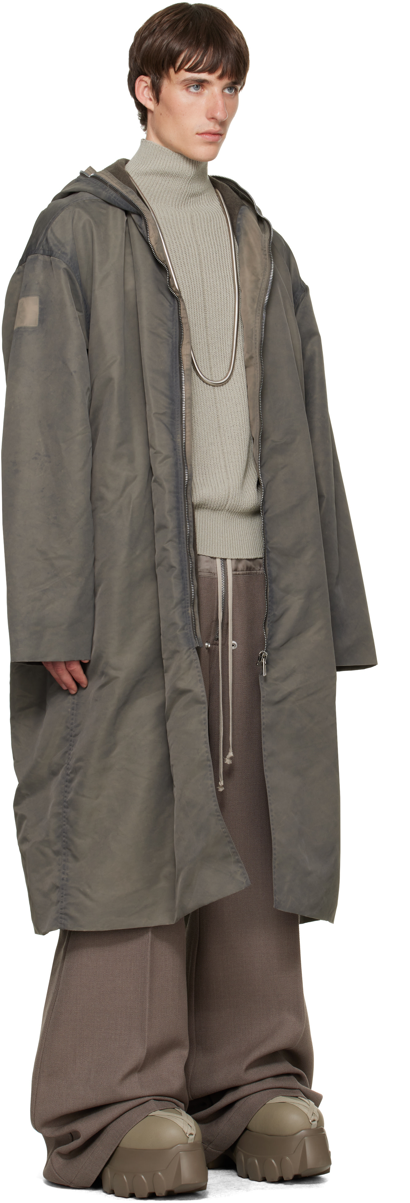 Rick Owens - Mackintosh ample gris - Tower