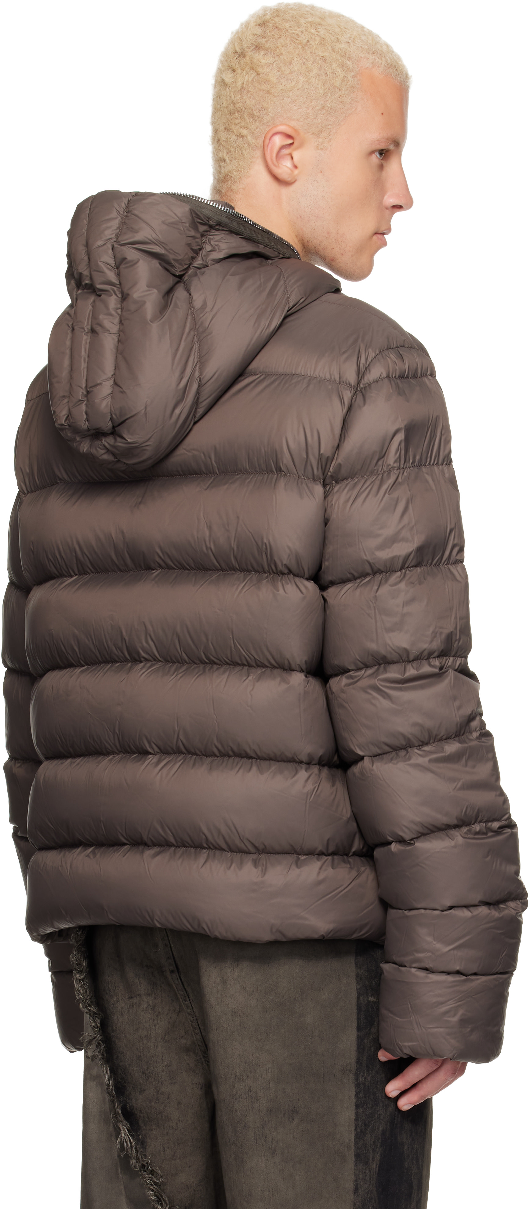 Rick Owens - Taupe Tower Hooded Down Jacket