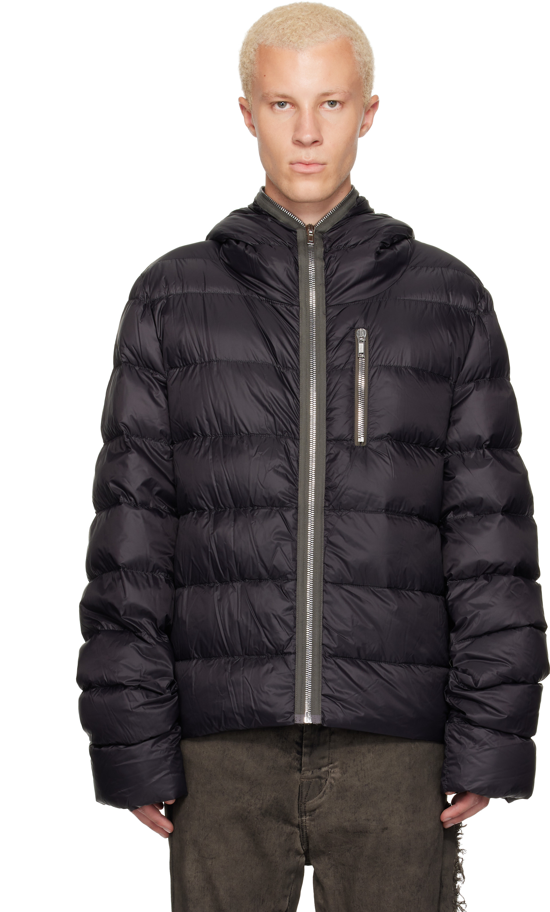 Rick Owens - Black Tower Hooded Down Jacket