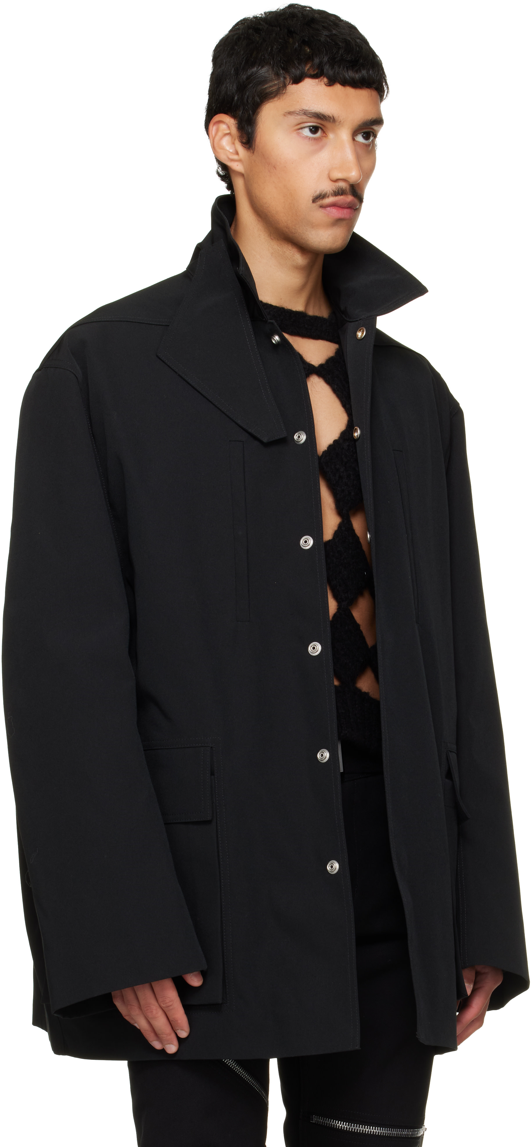 Rick Owens - 黑色 Tower Collared Mac 夹克