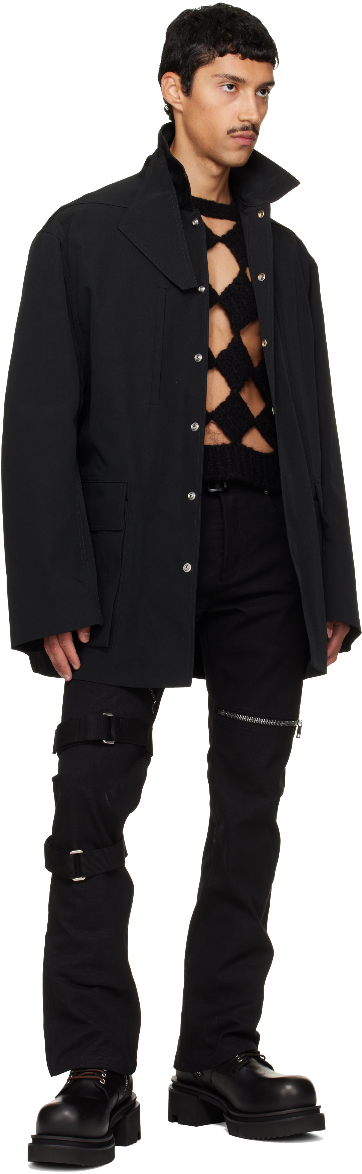 Rick Owens - 黑色 Tower Collared Mac 夹克