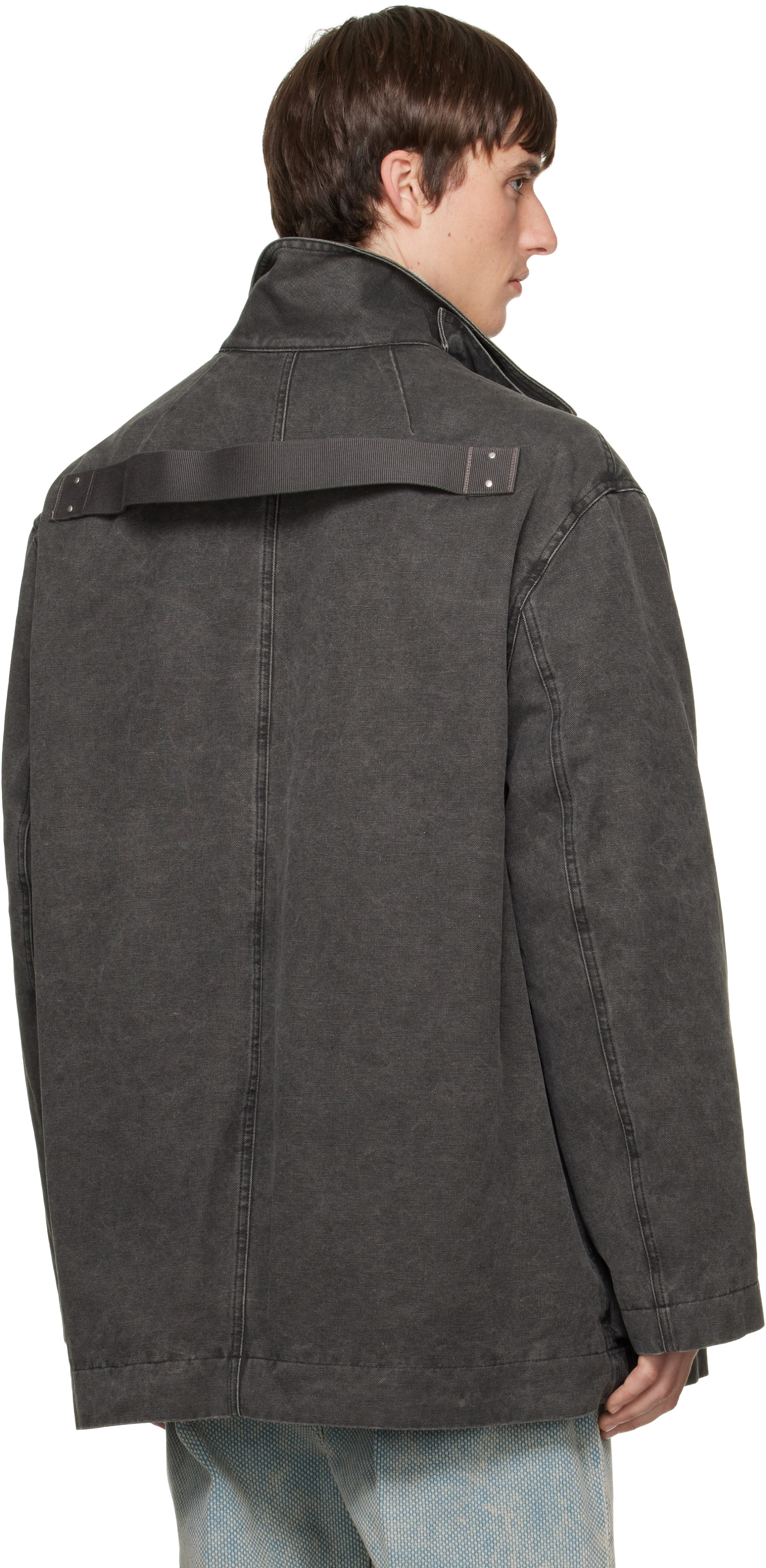 Rick Owens - Gray Tower Collared Mac Jacket