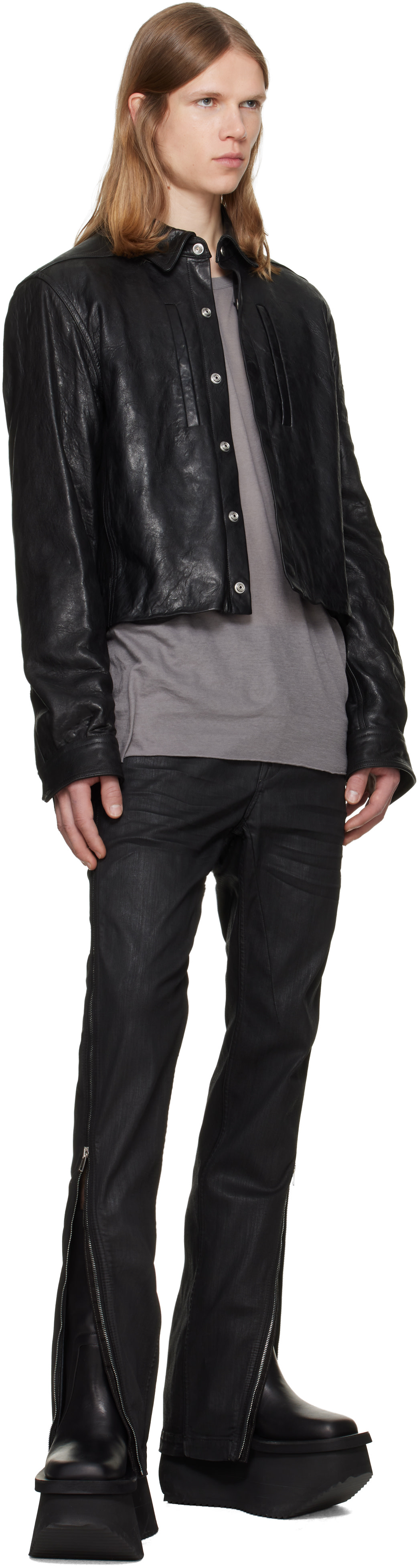 Rick Owens - ブラック Tower Alice レザージャケット