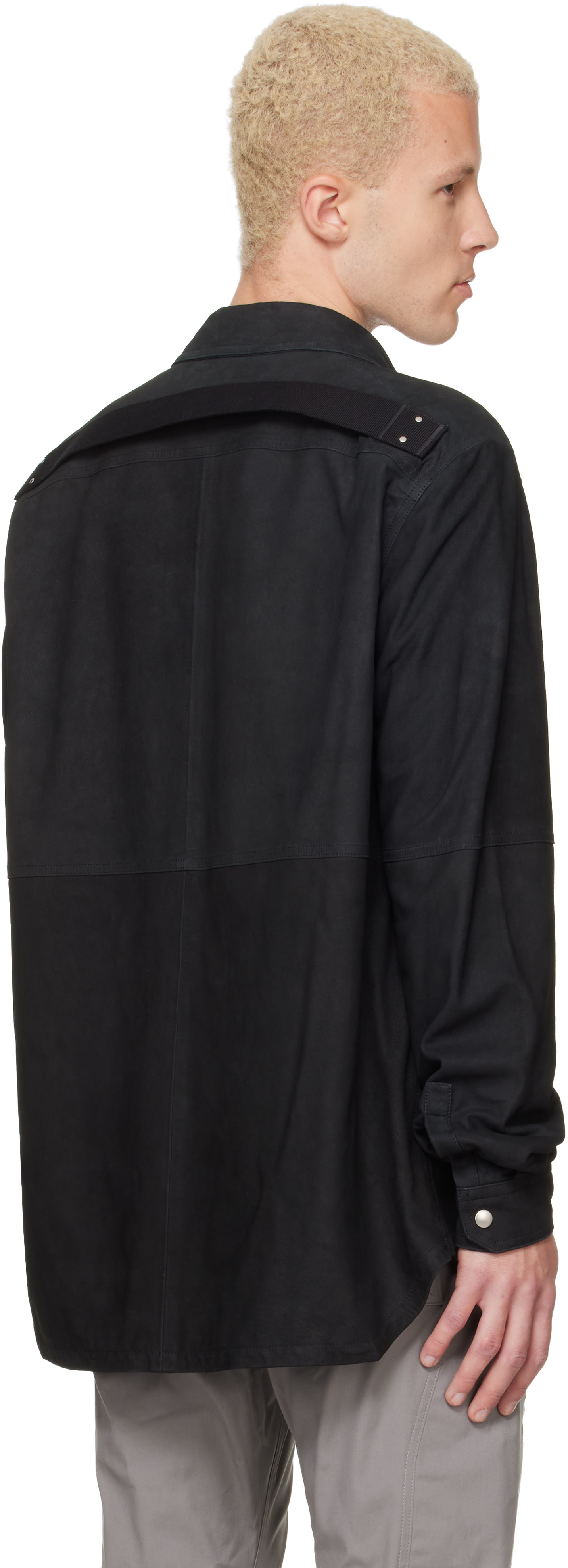 Rick Owens - ブラック Tower スエード オーバーシャツ