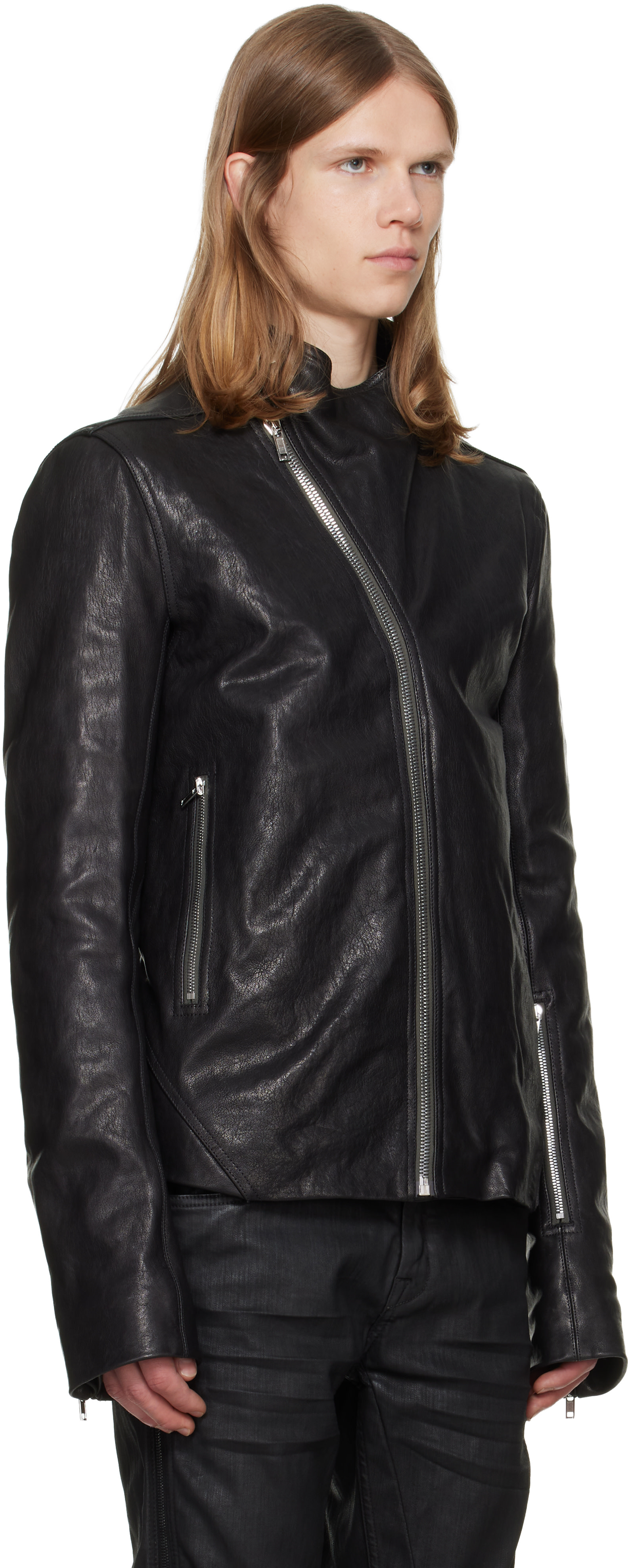 Rick Owens - Black Tower Release Leather Jacket