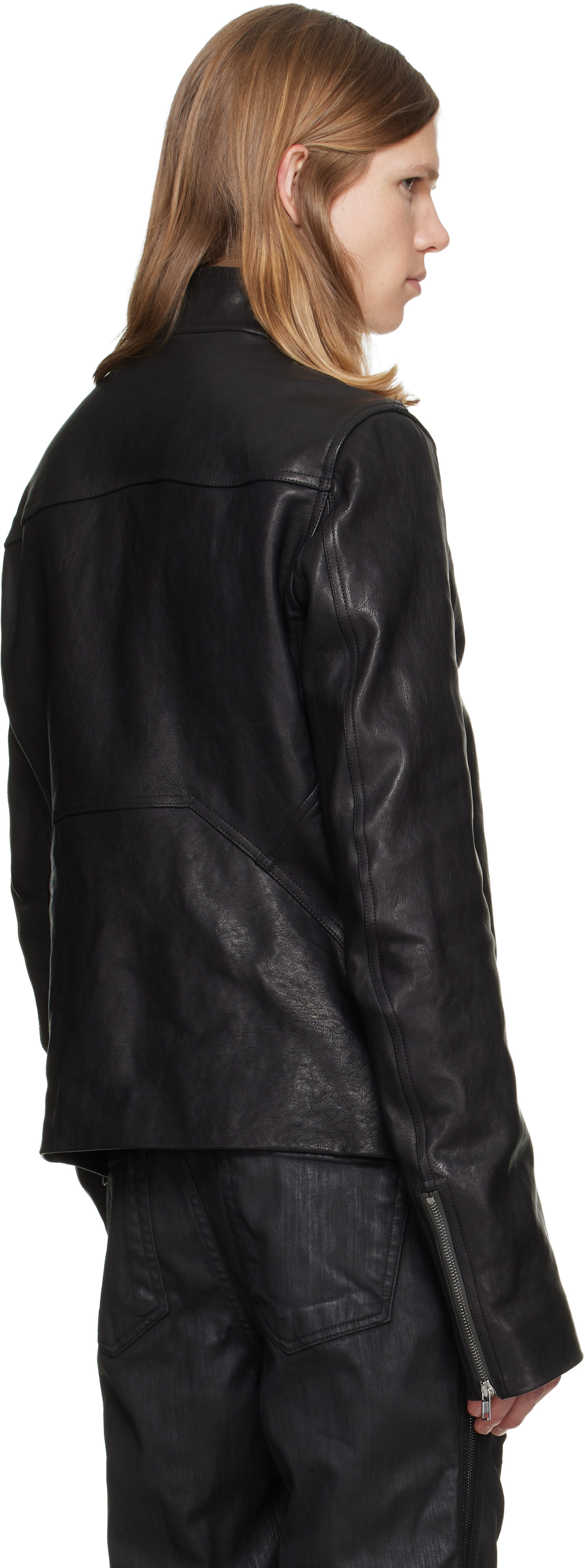 Rick Owens - Black Tower Release Leather Jacket