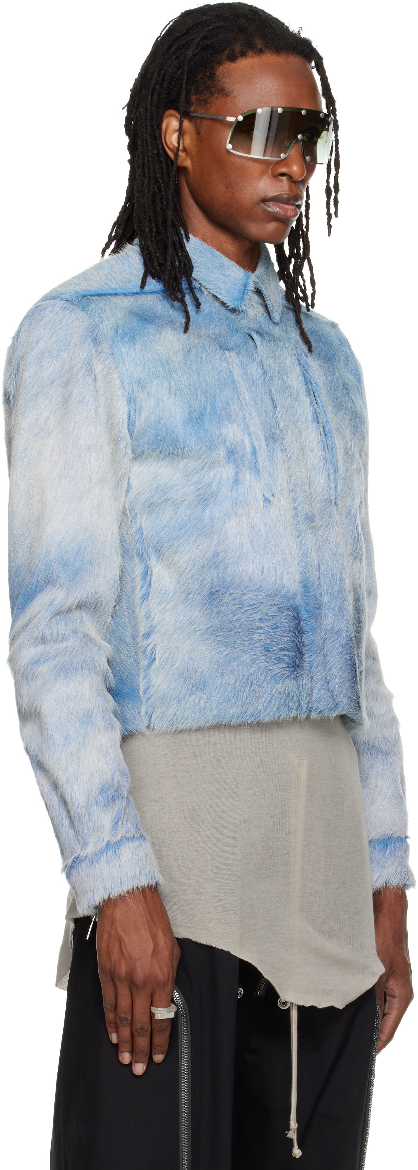 Rick Owens - Blue Tower Alice Leather Jacket