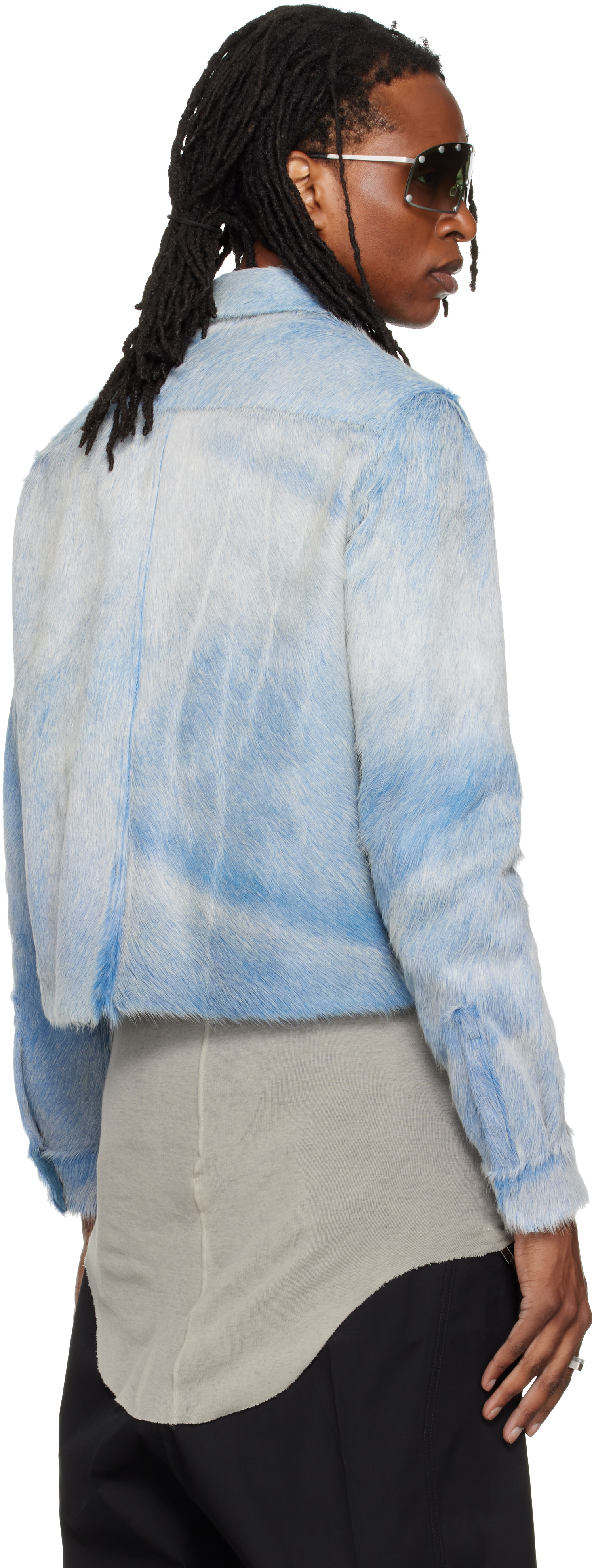 Rick Owens - Blue Tower Alice Leather Jacket