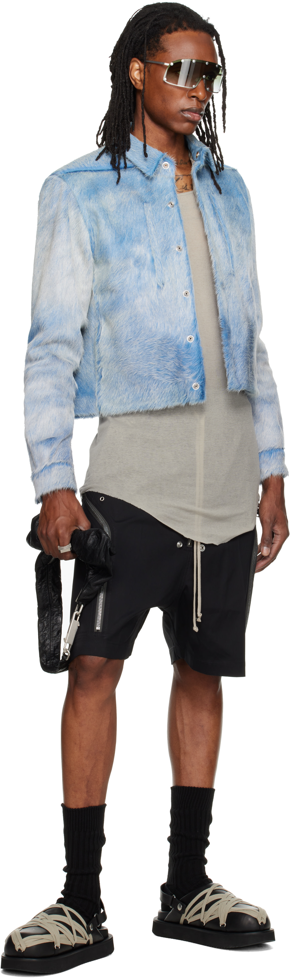 Rick Owens - Blue Tower Alice Leather Jacket