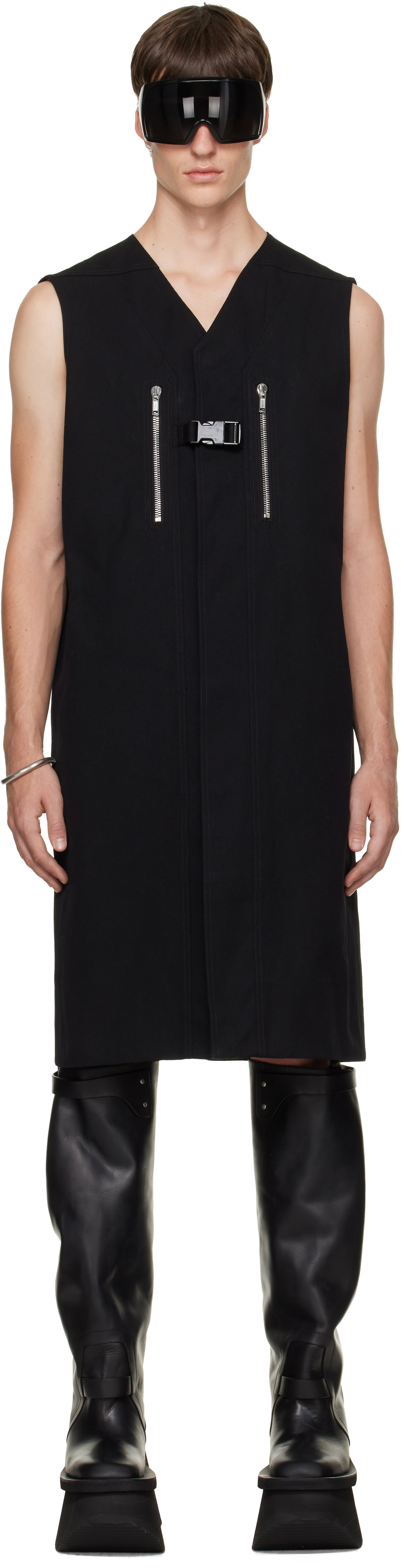 Rick Owens - Black Tower Long Vest