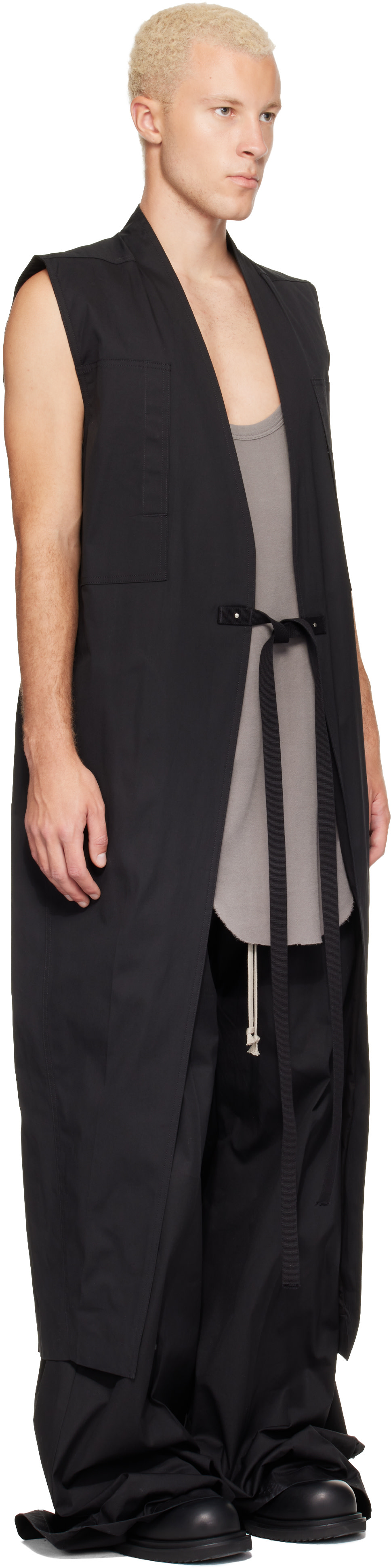 Rick Owens - 블랙 타워 롱 랩 베스트