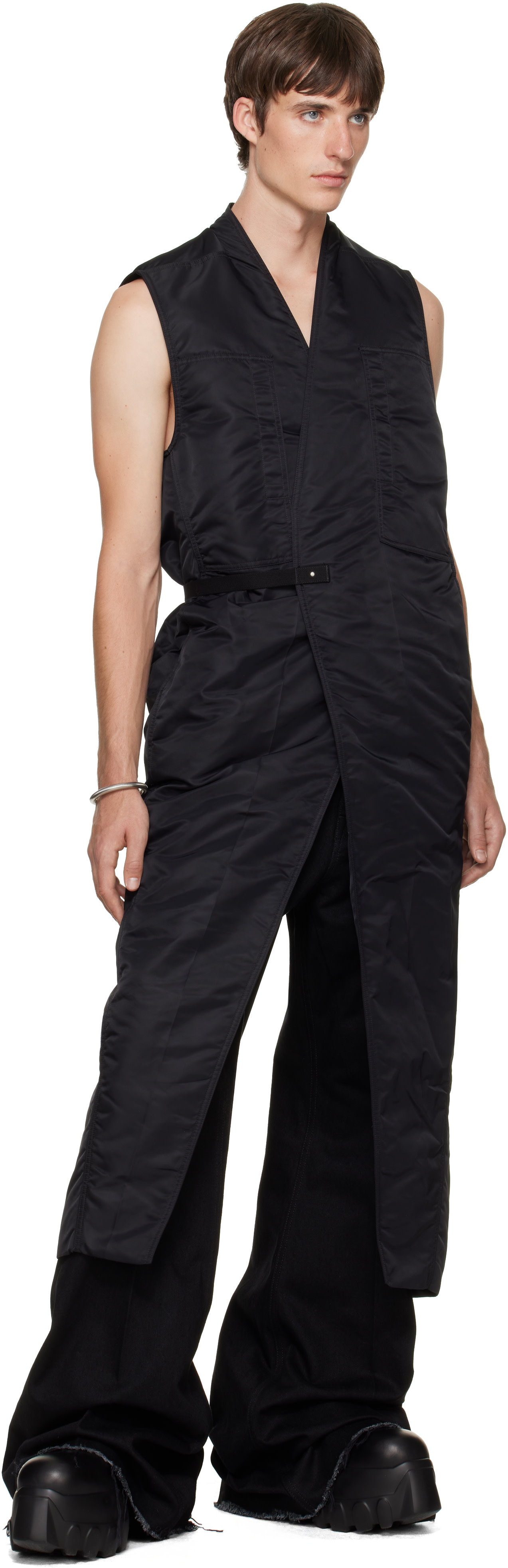 Rick Owens - Black Tower Long Lab Vest