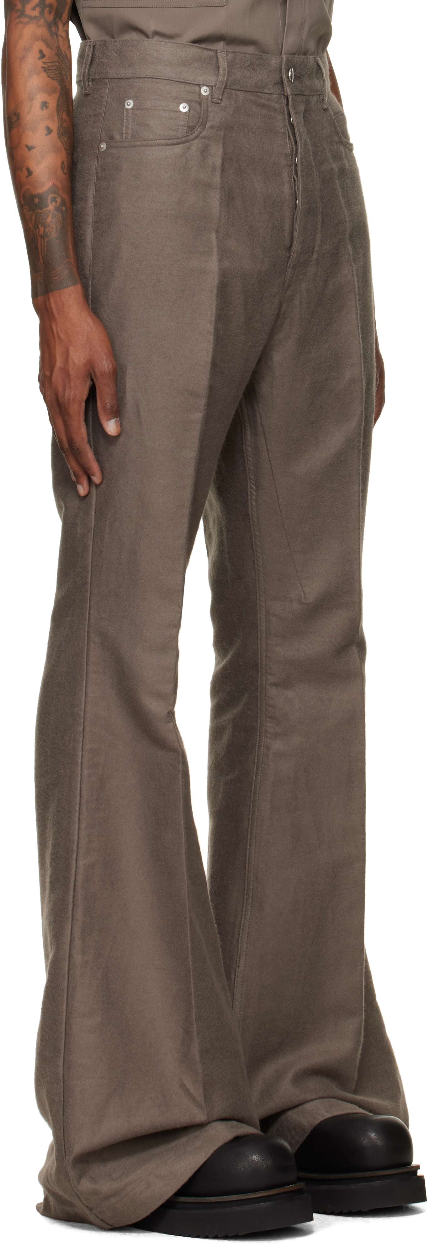 Rick Owens - Gray Tower Bolan Bootcut Trousers