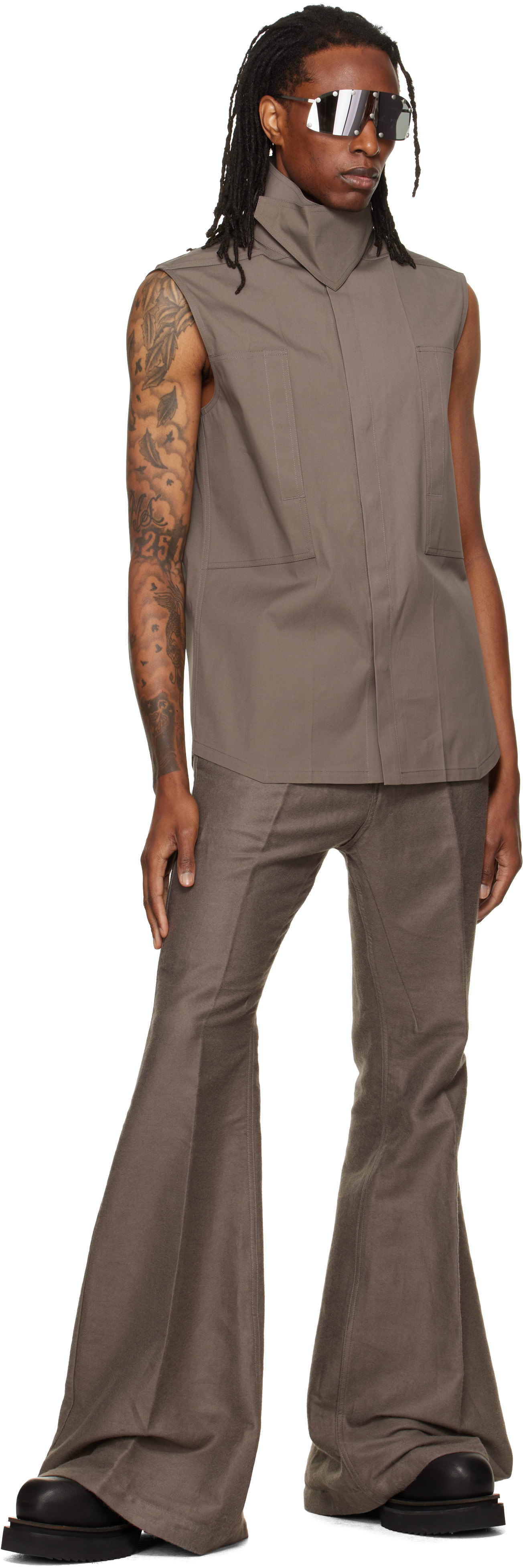 Rick Owens - Gray Tower Bolan Bootcut Trousers