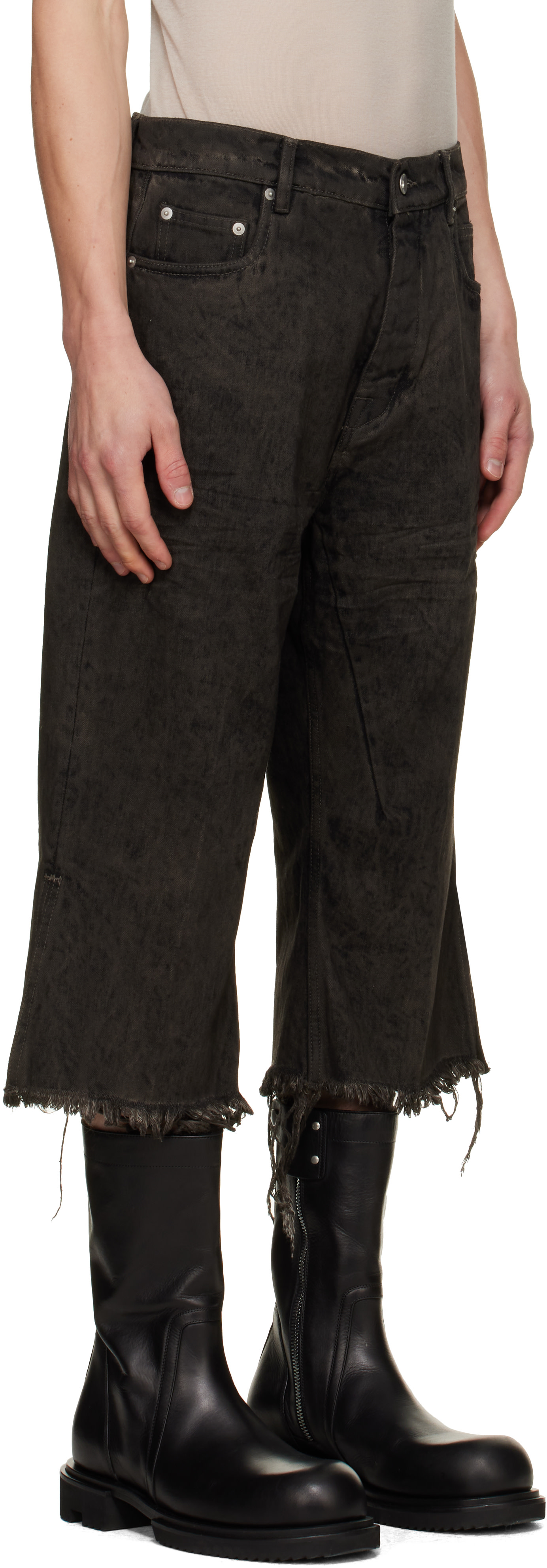 Rick Owens - ブラック Tower Bolan Cutoff ジーンズ