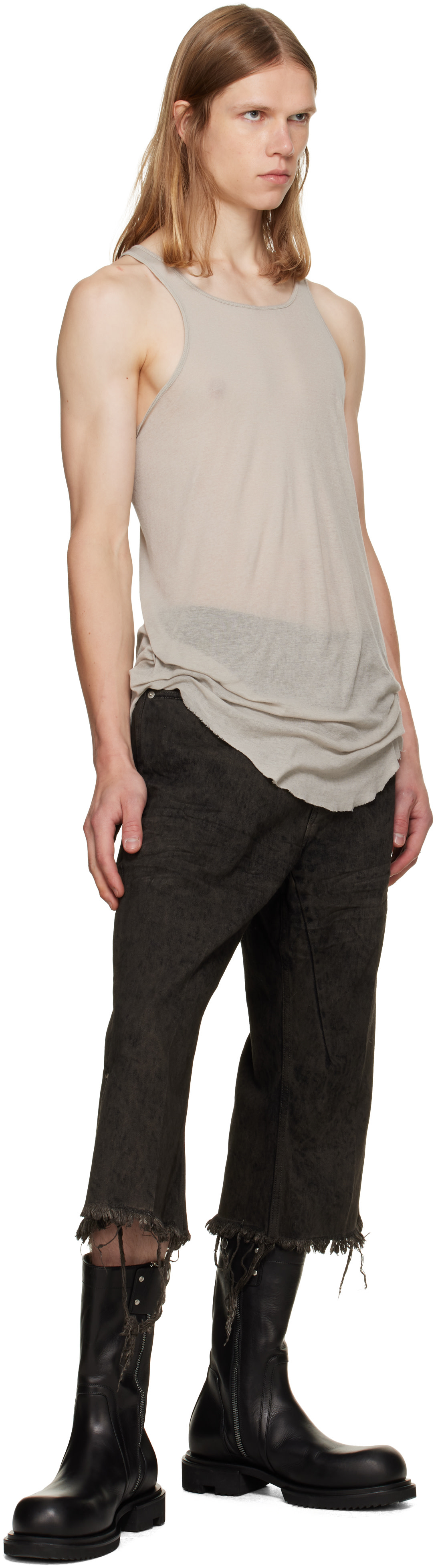 Rick Owens - ブラック Tower Bolan Cutoff ジーンズ