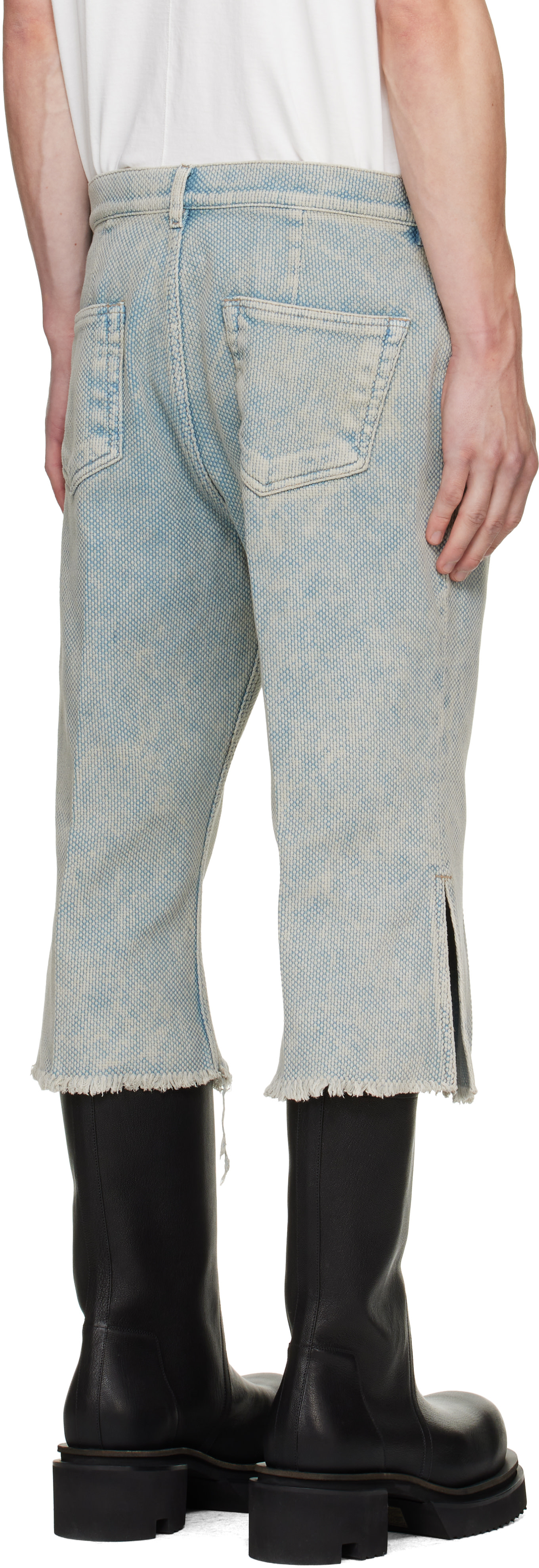 Rick Owens - Blue Tower Bolan Cutoff Jeans