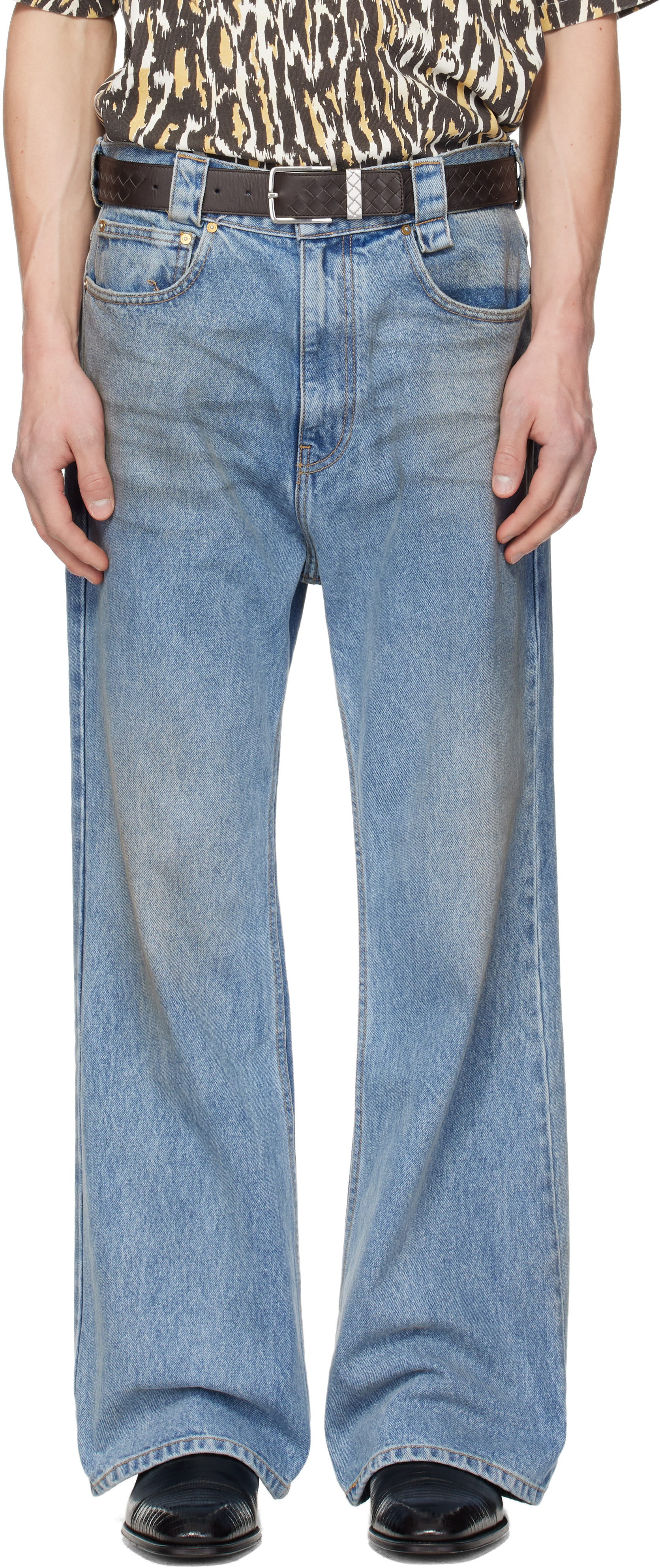 WILLY CHAVARRIA - Blue Flared Denim Jeans