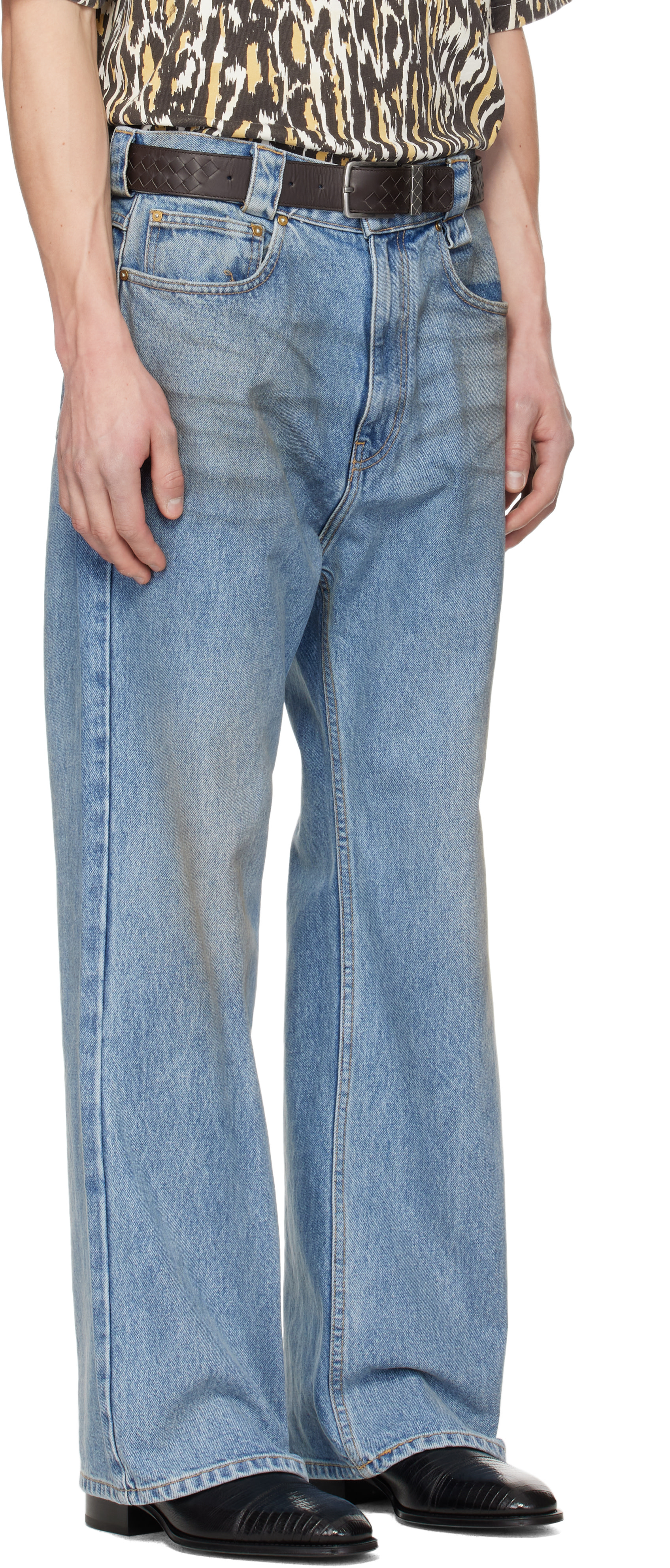 WILLY CHAVARRIA - Blue Flared Denim Jeans