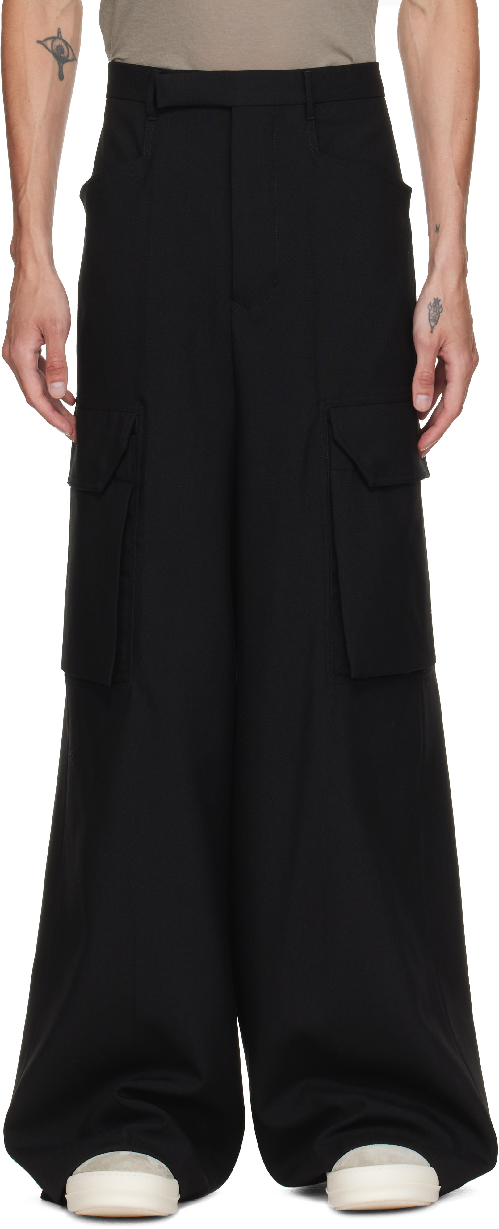 Rick Owens: ブラック Tower Mastodon Firbanks カーゴパンツ | SSENSE